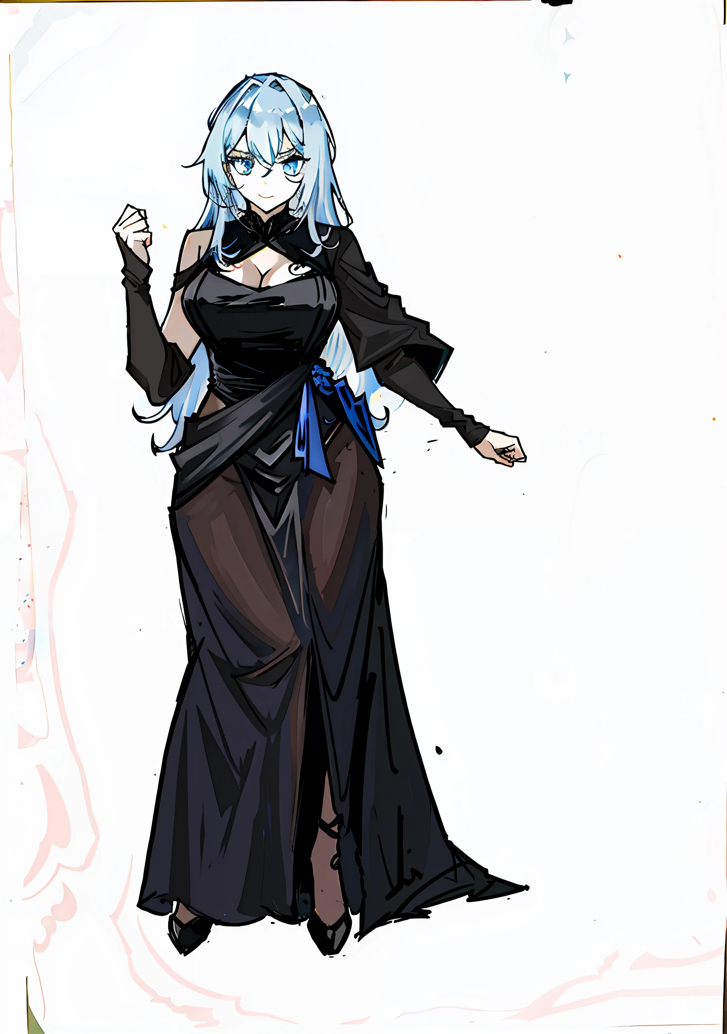Female leader of the gang，elegantly，Gentle eyes，Sapphire blue pupils