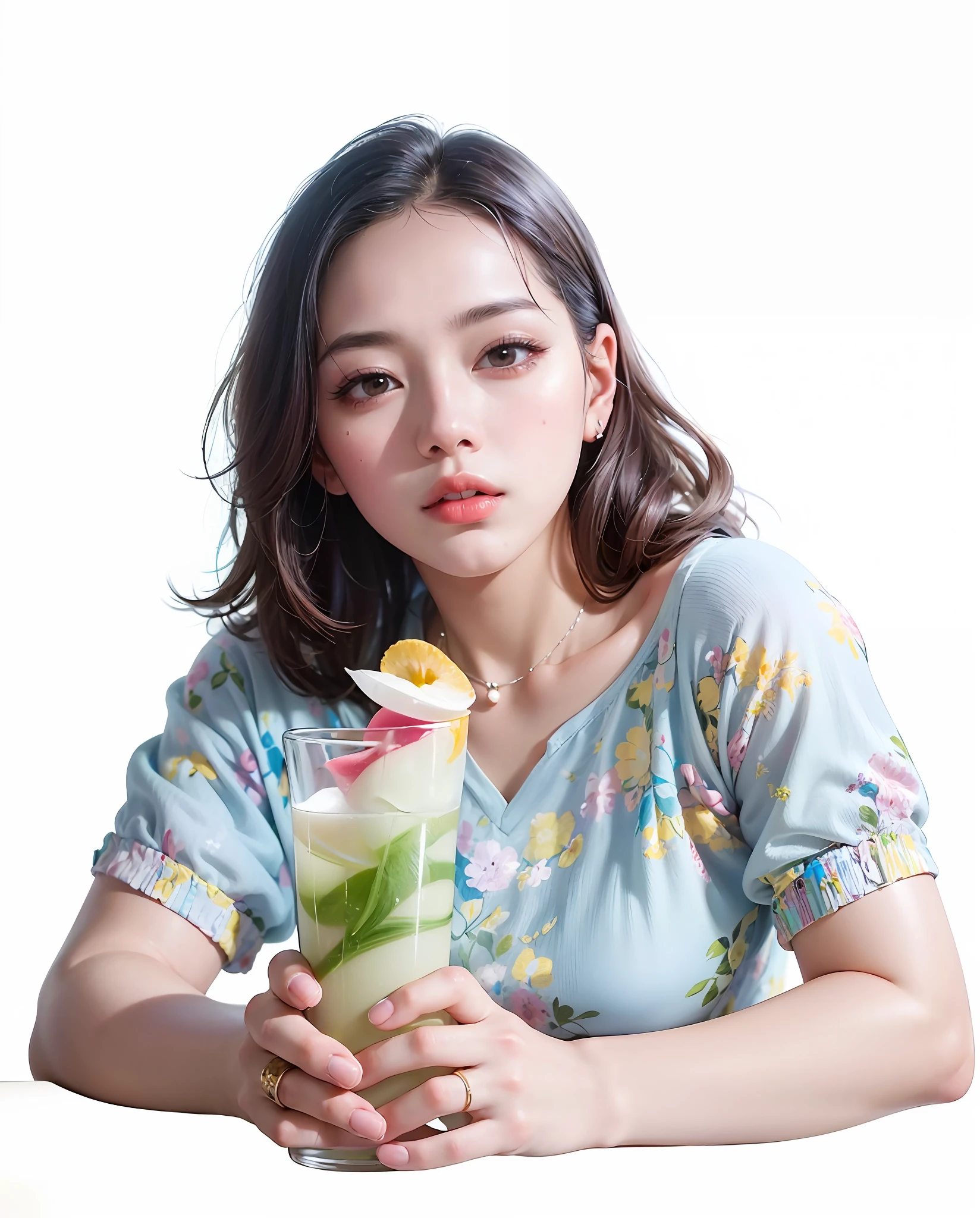 (8k, RAW photo, photorealistic:1.25) ,( lipgloss, eyelashes, gloss-face, glossy skin, best quality, ultra highres, depth of field, chromatic aberration, caustics, Broad lighting, natural shading, Kpop idol) looking at the audience With serenity and goddess-like bliss,