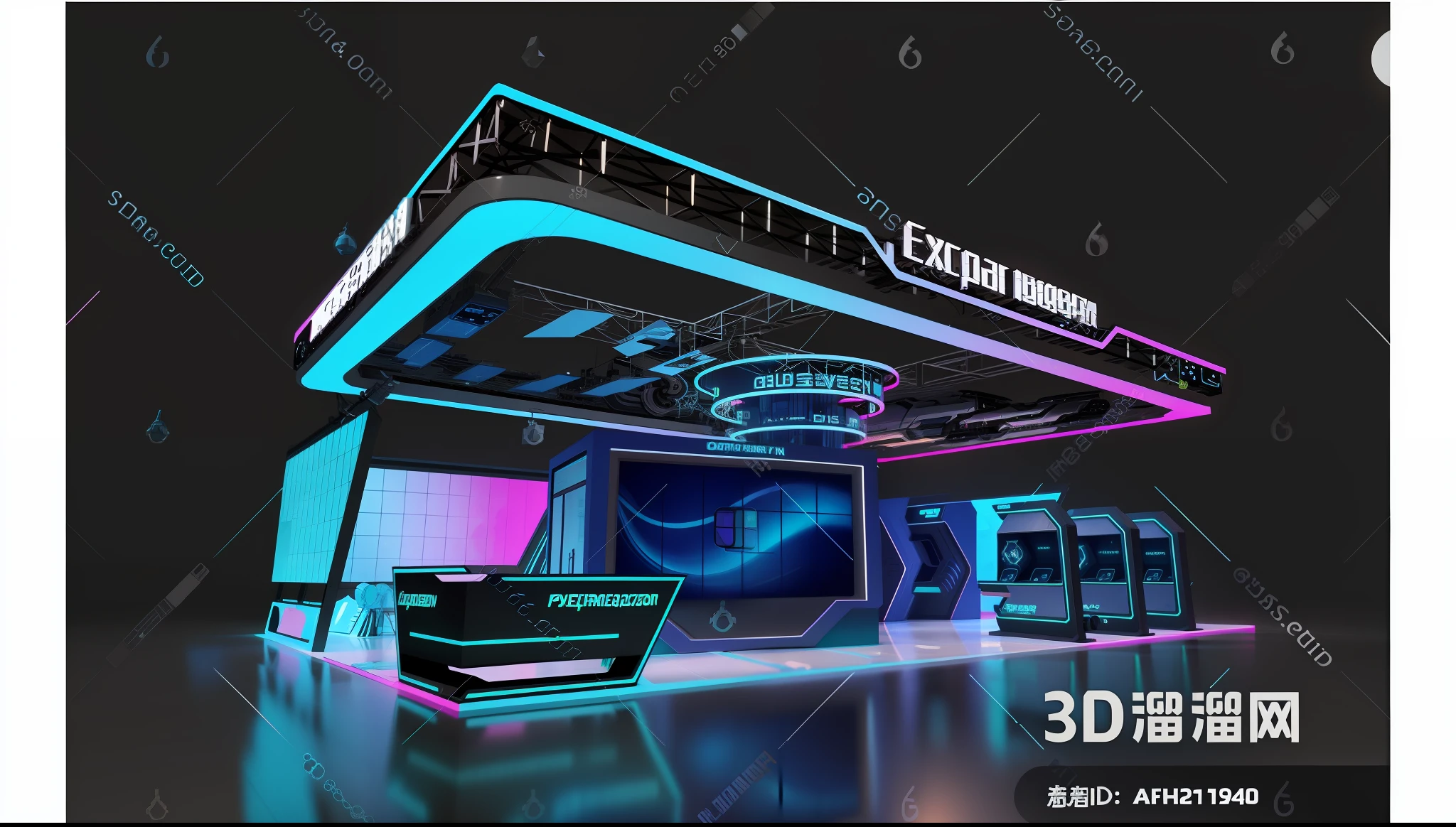 detailed, smooth shading, neon lighting, ((isometric)) render of alien predator sci-fi organic technology world, intricate, elegant, illustration