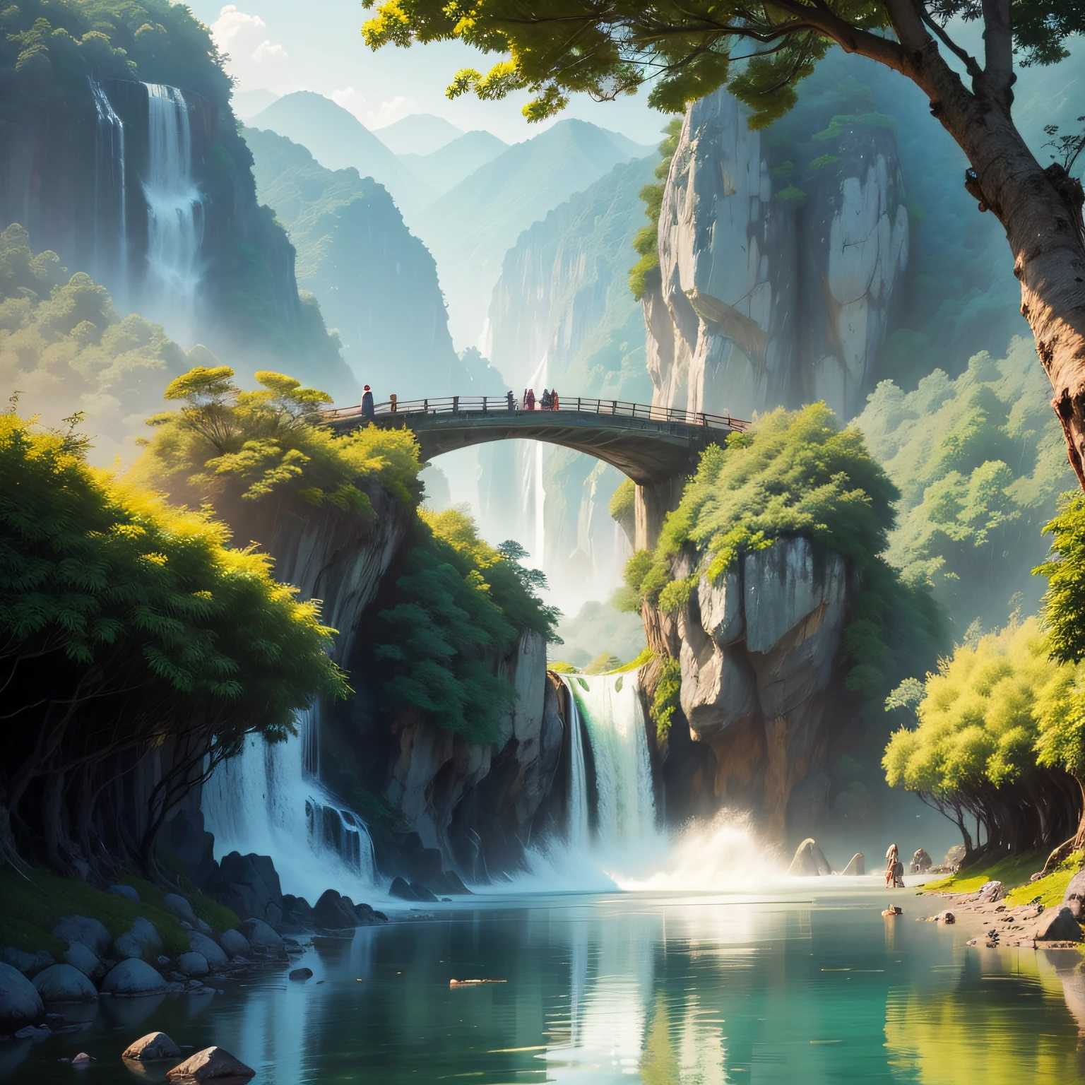 Title: "Vietnamese Tapestry: A Kaleidoscope of Nature's Beauty"
Prompt:
Journey into the exquisite landscapes of Vietnam, where nature's vibrant palette comes alive on canvas through the mesmerizing strokes of oil colors. Picture a breathtaking artwork that portrays the diversity and splendor of Vietnam's natural wonders, from its serene countryside to its captivating coastlines.
Imagine a picturesque rice field, where lush, emerald-green terraces cascade down gentle slopes. Use oil colors to capture the intricate patterns of the fields, the reflections of sunlight on the water-filled paddies, and the golden hues of ripe harvest. Let the viewer feel the tranquility and timeless beauty of rural Vietnam, with a backdrop of distant mountains and a symphony of nature's sounds.
Visualize the majestic beauty of Halong Bay, an icon of Vietnam's coastal landscape. Use oil colors to portray the towering limestone karsts that rise from the tranquil waters, their rugged surfaces reflecting the changing hues of the sky. Depict the intricate details of the floating fishing villages, adorned with vibrant colors and bustling with life. Let the painting evoke the sense of awe and serenity that Halong Bay inspires.
Picture the dense forests of Vietnam, home to an abundance of flora and fauna. Use oil colors to bring to life the vibrant array of foliage, from the deep greens of towering trees to the delicate pastels of blossoming flowers. Paint the sunlight filtering through the canopy, casting dappled shadows on the forest floor. Add glimpses of wildlife, from colorful birds to elusive creatures, capturing the richness and biodiversity of Vietnam's forests.
Envision the breathtaking beauty of Vietnam's waterfalls, where cascading torrents plunge into crystal-clear pools. Use oil colors to depict the raw power of the rushing water, creating dynamic textures and capturing the play of light and mist. Let the viewer feel the coolness and freshness of the surroundings, as nature's