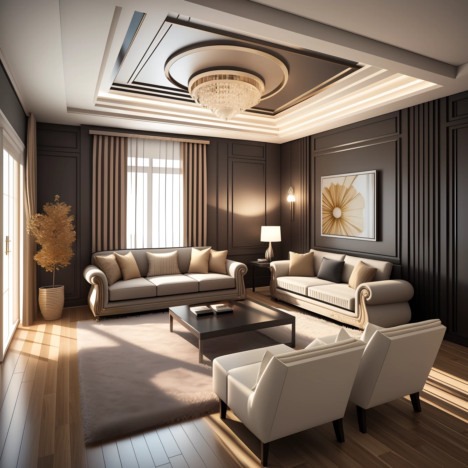 3d architectural design of a living room