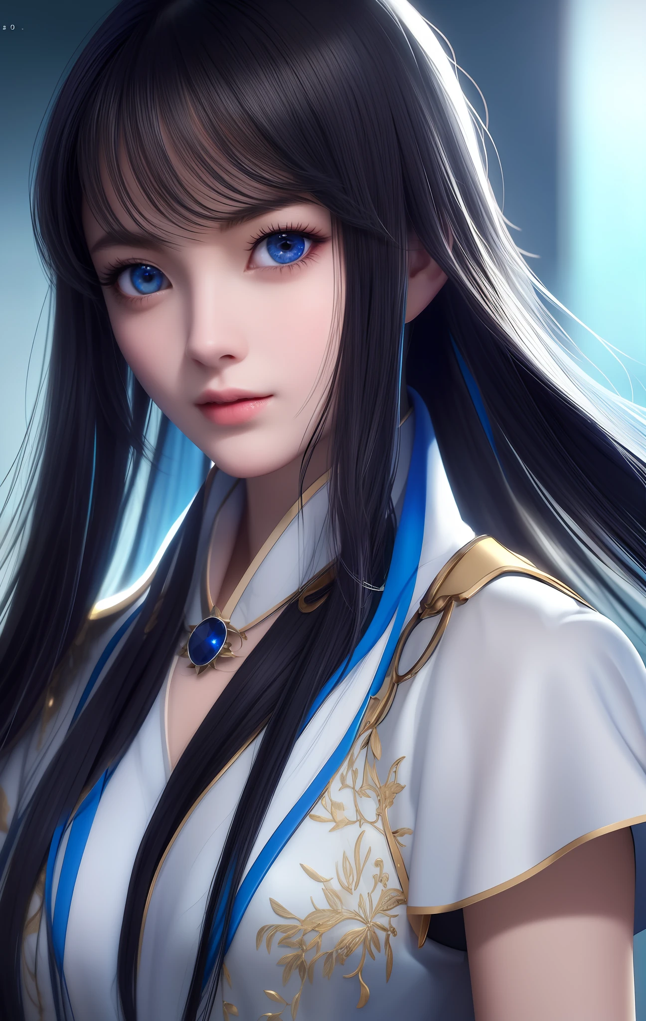 URZAN-6500-v1.1, (Raw foto:1.2), (photoreallistic:1.4), アニメ、anime stile、smil、Beautiful and moisturized blue eyes like crystal clear glass、Beautiful detailed woman, very detailed eyes and faces, Beautiful detailed eyes, Ridiculous, Unbelievably ridiculous, huge filesize, ultra hyper-detailed, A high resolution, Very Details, 最好质量, 巨作, illutst, Very Details, twpr, unification, 8k wall paper, splendid, finely detail, 巨作, 最好质量, Highly detailed ticker uniform 8K wallpaper, Light on the face、cinematiclight、18Year old girl