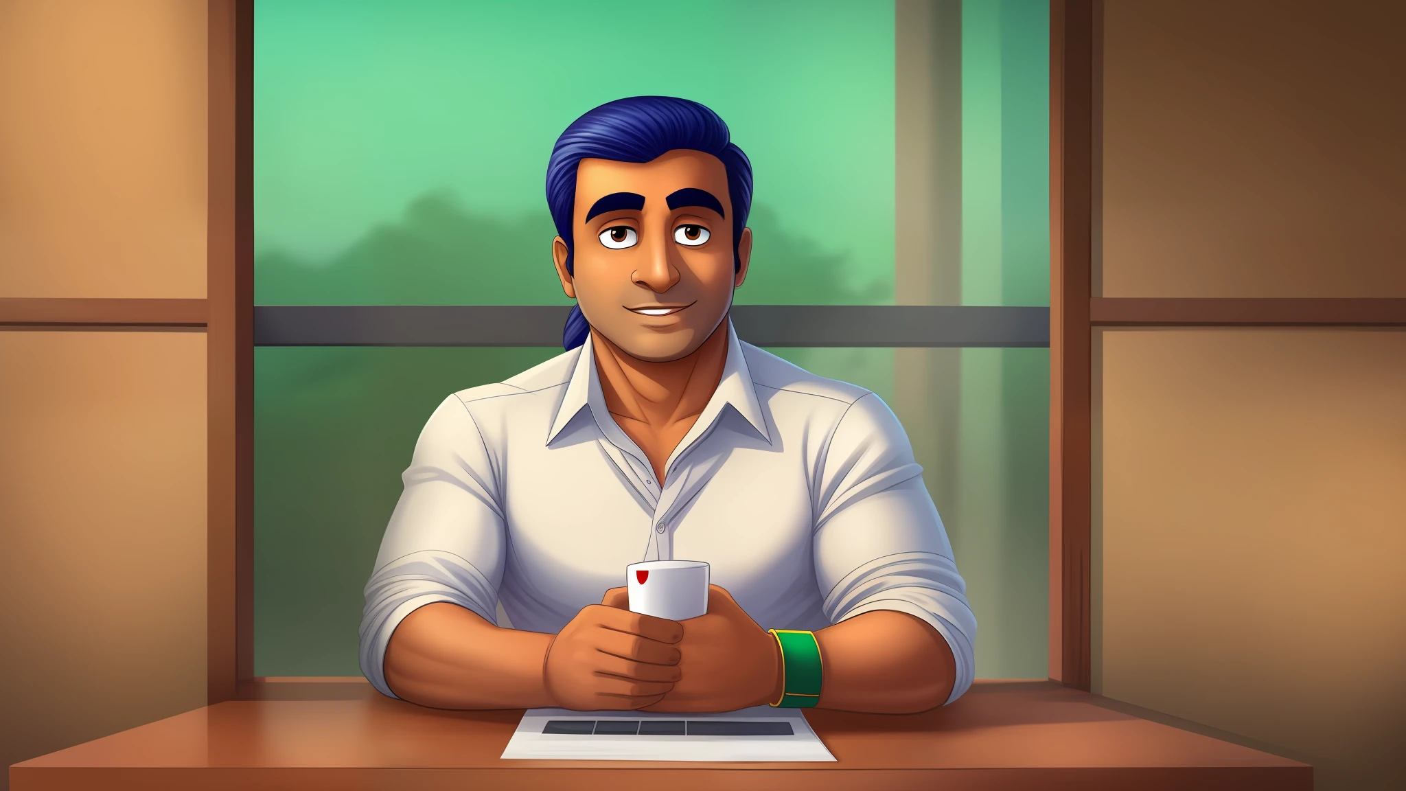 A indian businessman rich man in cartoon