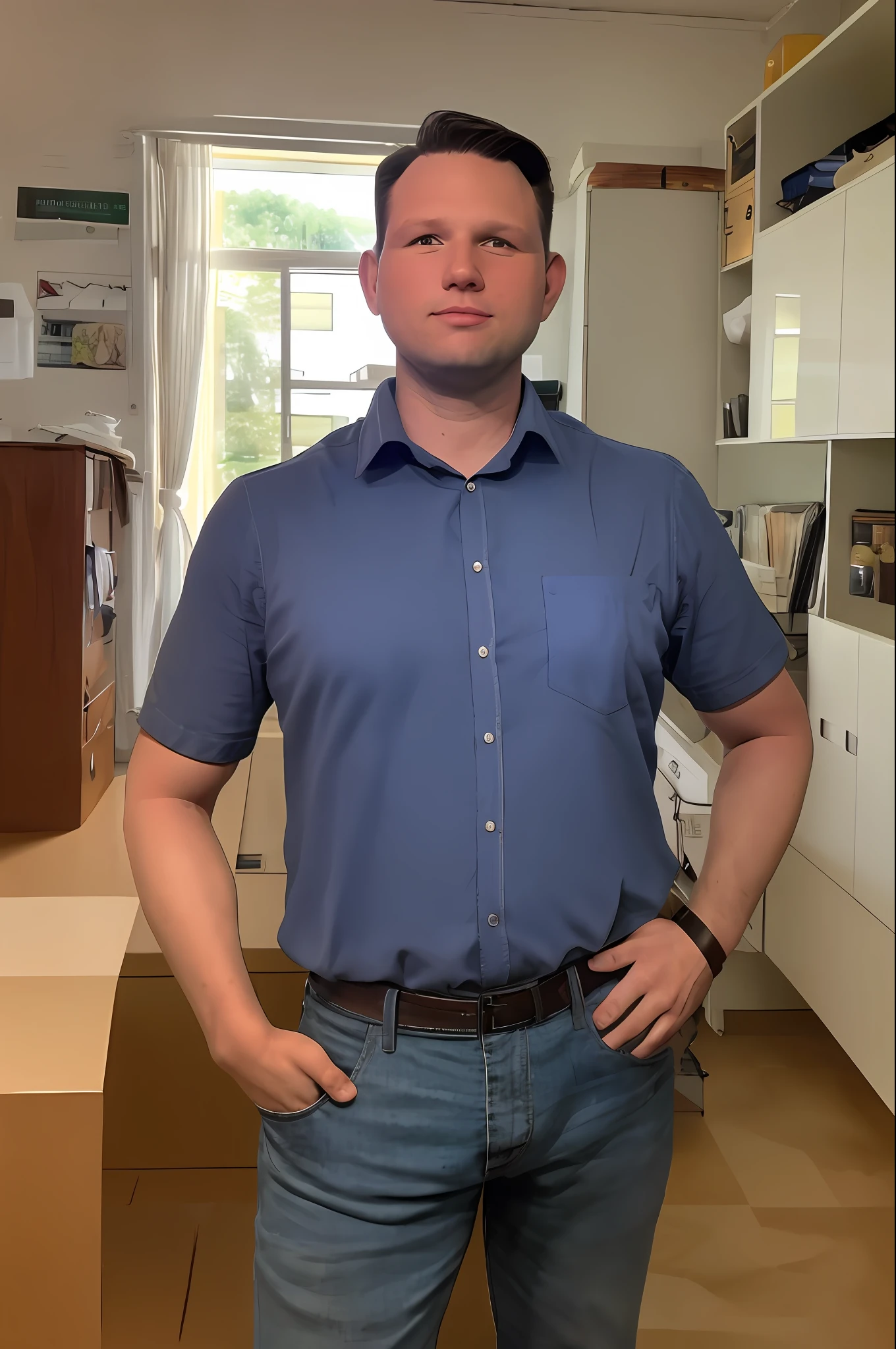 Slawomir Mentzen, 1st year, Homem, melhor qualidade, obra-prima, fotorrealista fotorrealista, cinematografico, interior, Camisa, parte superior do corpo
