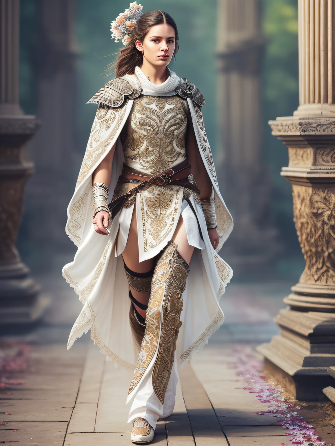 full body close-up, ((Ancient goddess Venus style in her temple)), wide view, obsession echoes through time finding us to seek what is truly sublime.In the currents of modernity, let's find our way,Balancing ambition with wisdom, each and every day. white snake animation style digital art, beautiful.8k ultra high definition, masterpiece art, ancient times , mitology style)) --auto