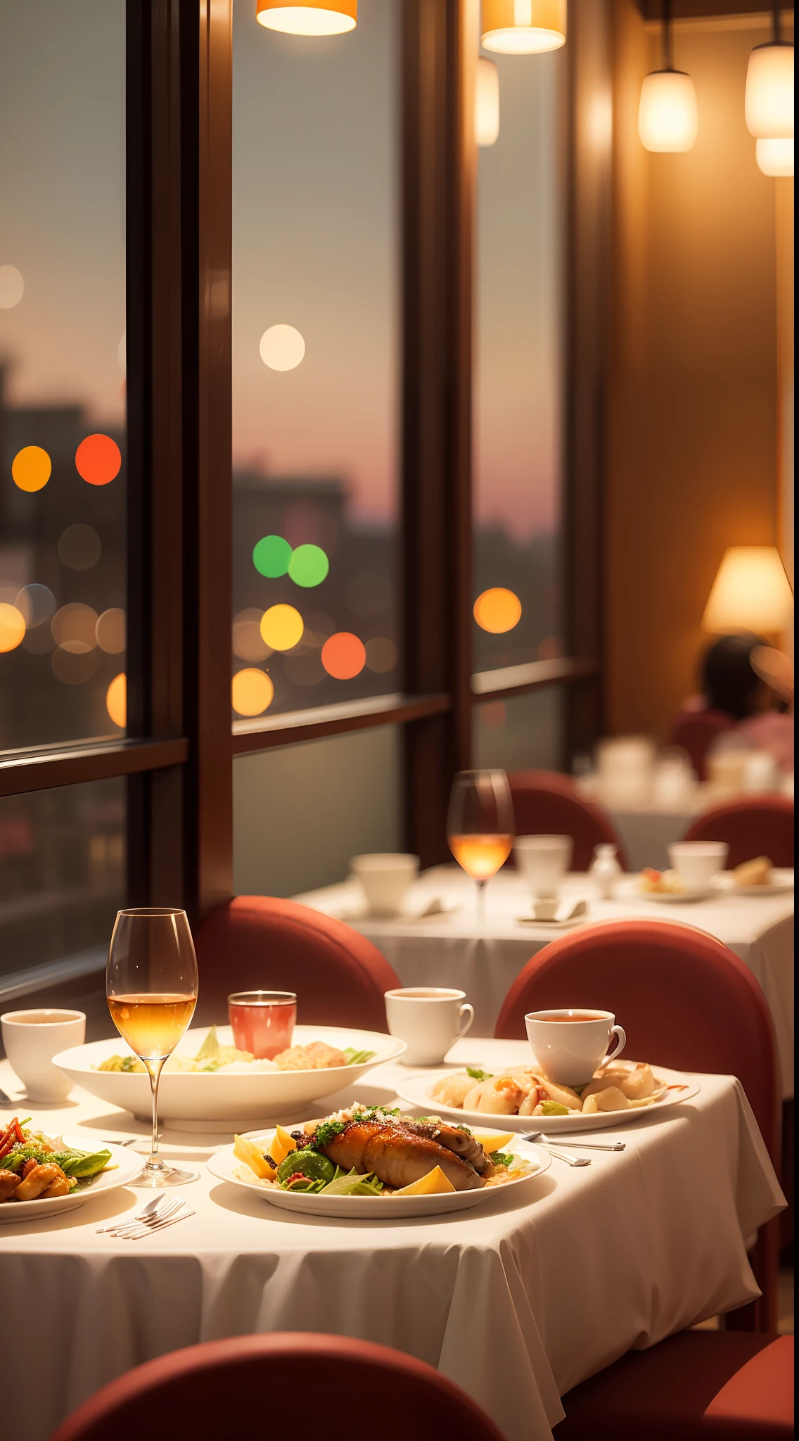 Dinner in the evening，Chinese restaurant，Evening parties