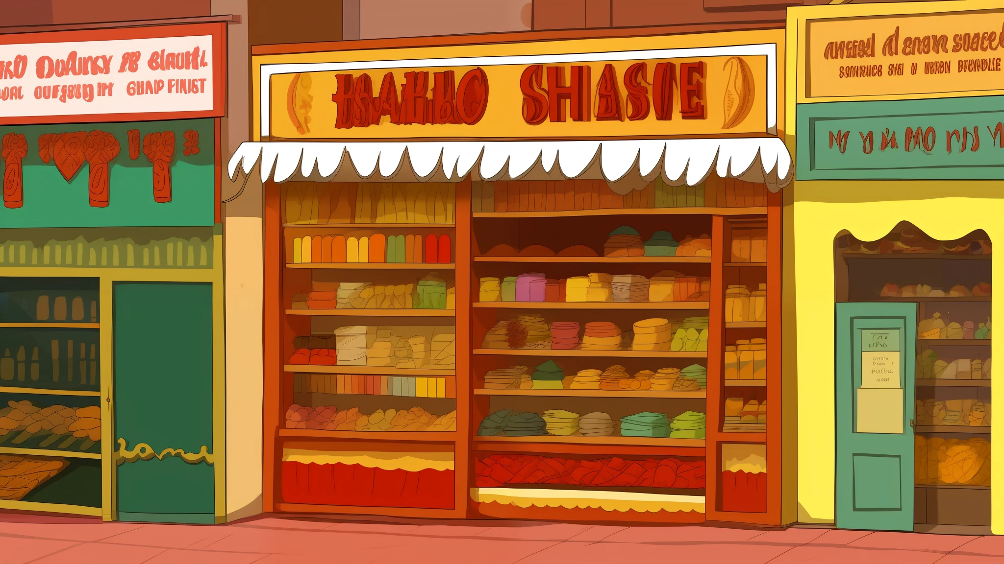 A indian shop in cartoon