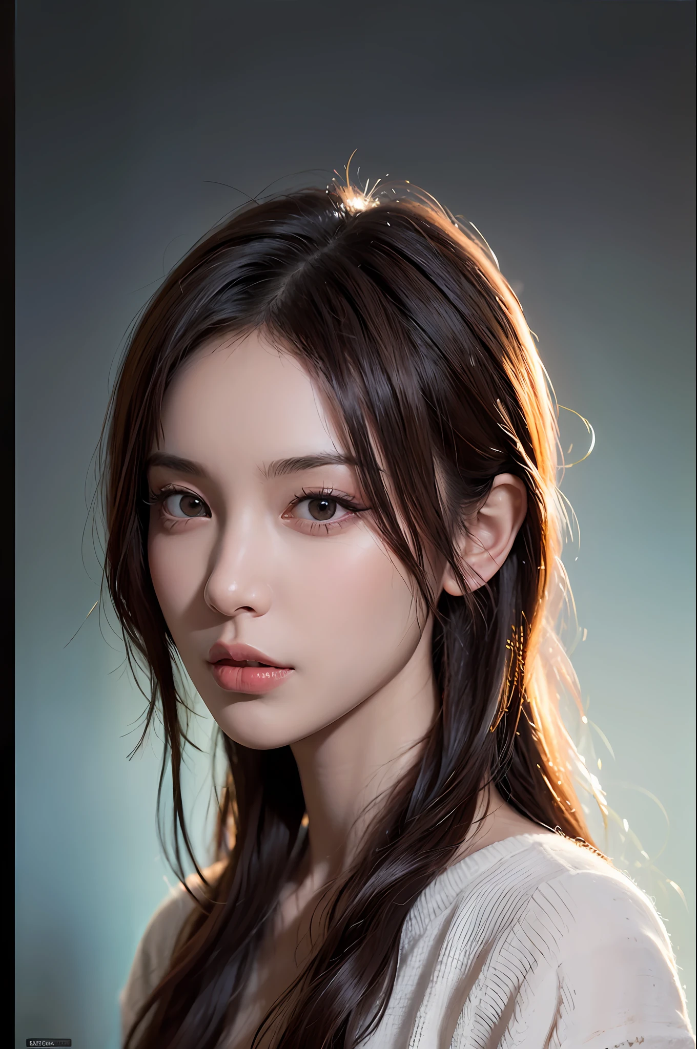 (in the darkness nigth:1.6),Surrealist portraits of women by David Hockney and Alphonse Mucha,Fantasyart,photographrealistic,dynamic lighting,artstation,a poster for a,Volumetriclighting,Very detailed faces,4 k,Award-Awarded,,1girl,In the dark,deepshadow,lowkey,cowboy lens,(Official clothing:1.4),length hair,Red hair,