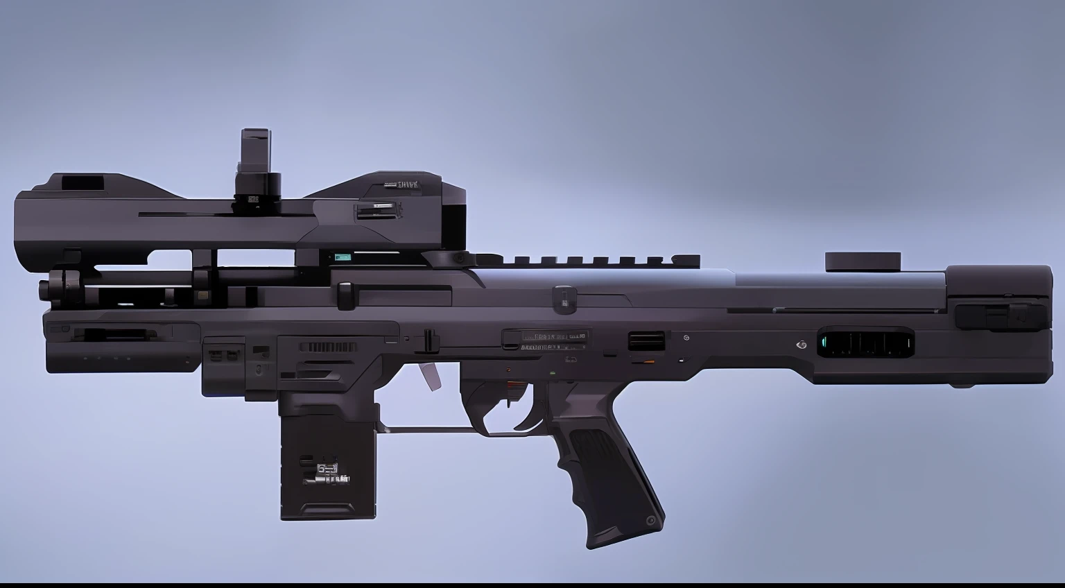 A gun,sniper rifles,(巨作, Top quality, Best quality, offcial art, Beautiful and aesthetic:1.2),(8K, Best quality, 巨作:1.2), CGgameguniconcsw, (No Man:1.5), arma, Simple background, purpleish color,Green gradient,arma, Vehicle focus,radio antenna, Science fiction,