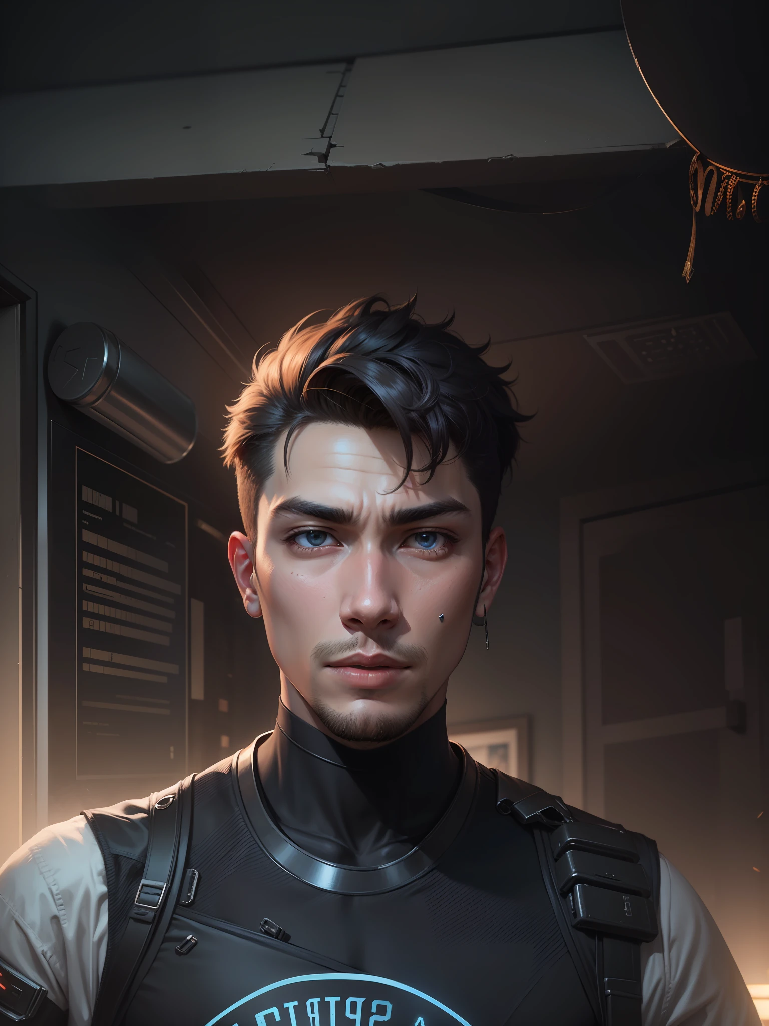 Change background cyberpunk handsome boy realistic face Chang hair 8k photo