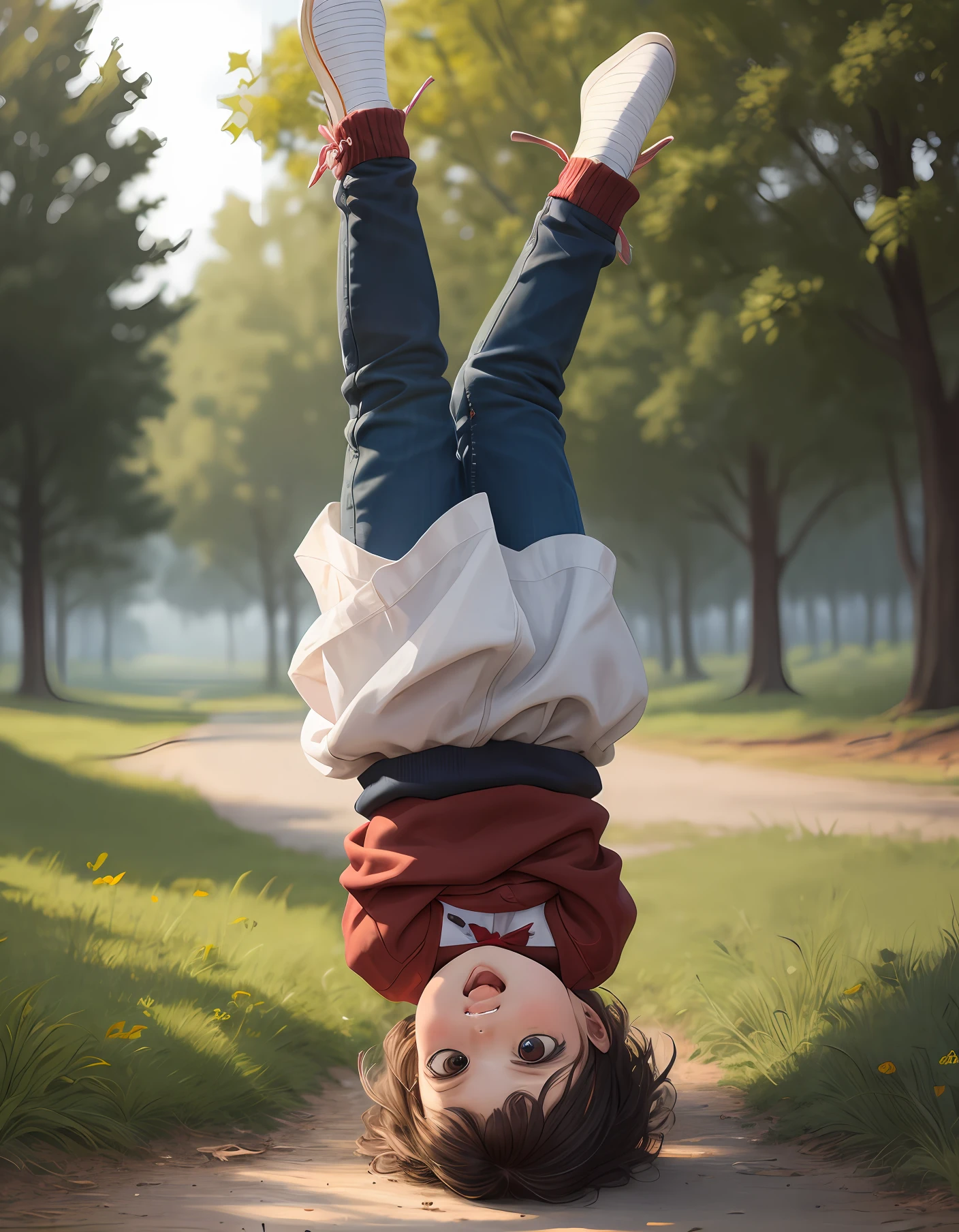 Realistic child falling