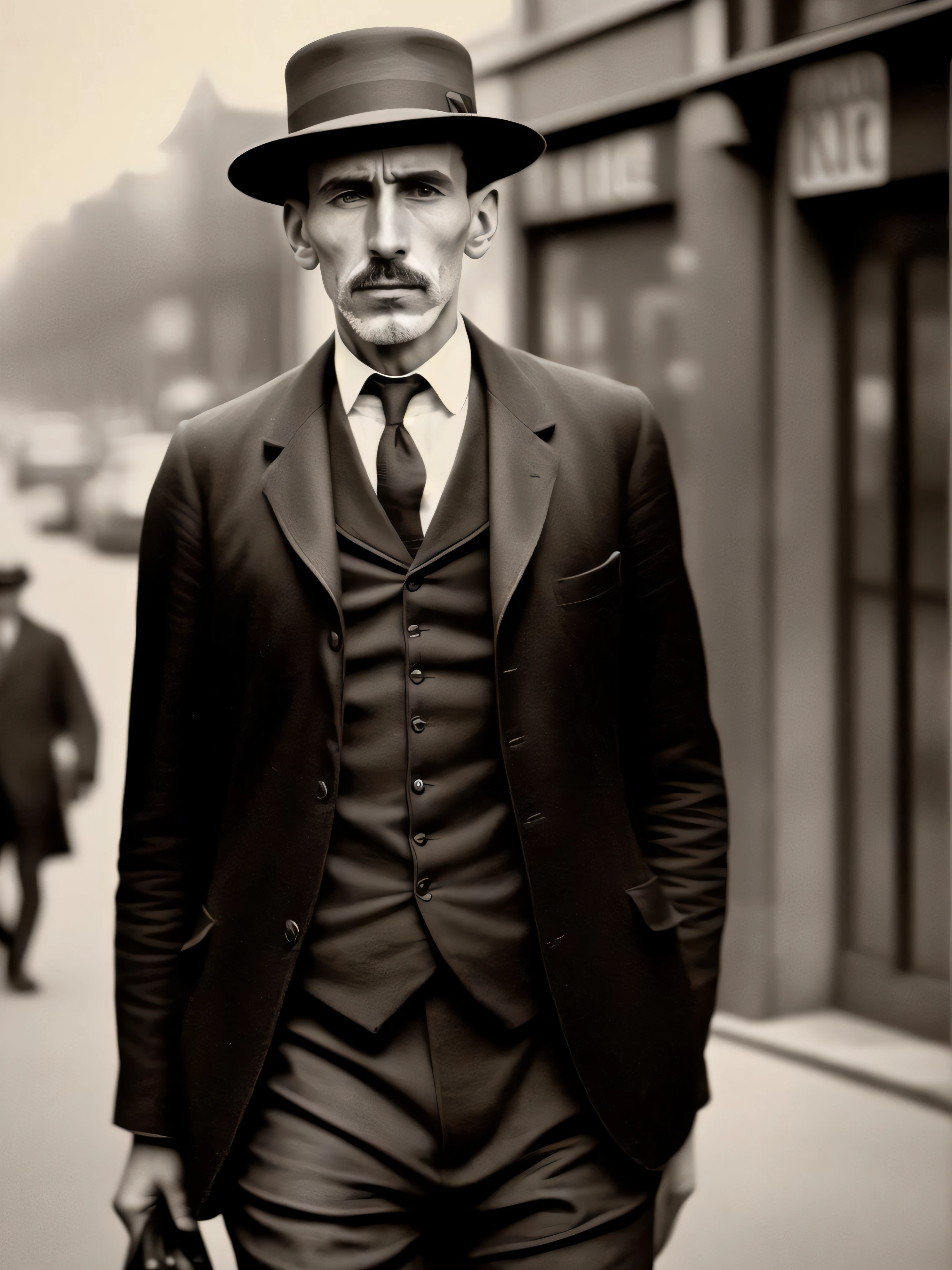 a man, street,