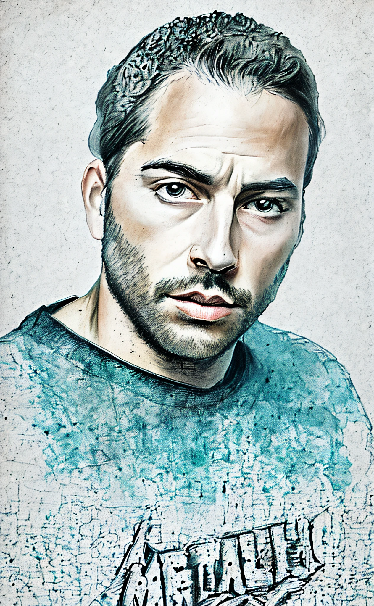 Un dibujo de un hombre con una camisa que dice metallichead, Dibujado con Photoshop, ( ( vacilado ) ), Autorretrato de IA, Line-Art digital, Dibujado en Microsoft Paint, Boceto digital, retrato digital, imagen granulada, Retrato NFT, Arte esbozado, puntear, Punteada, Autorretrato realista, dibujo digital, Arte digital!!