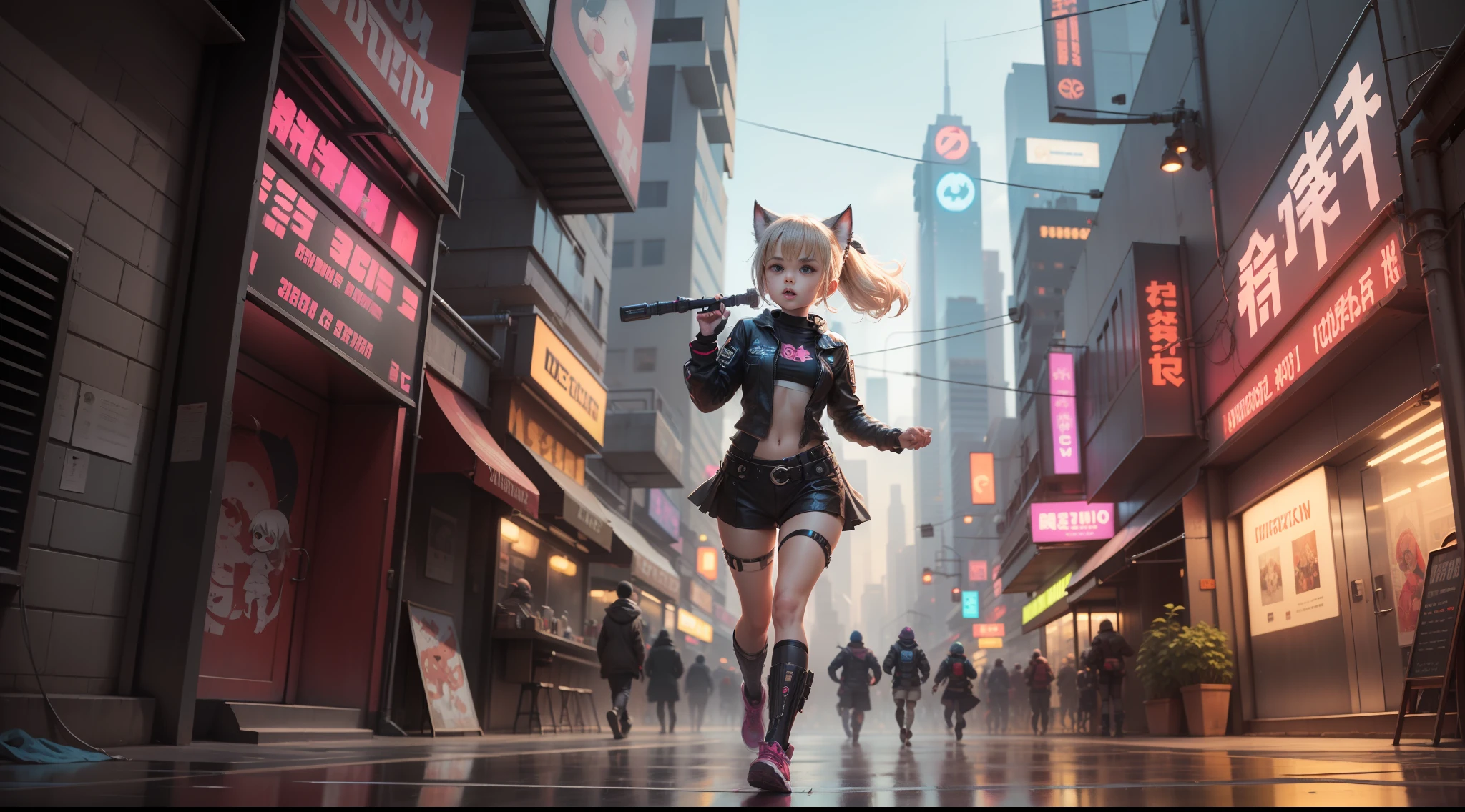 running in cyberpunk world