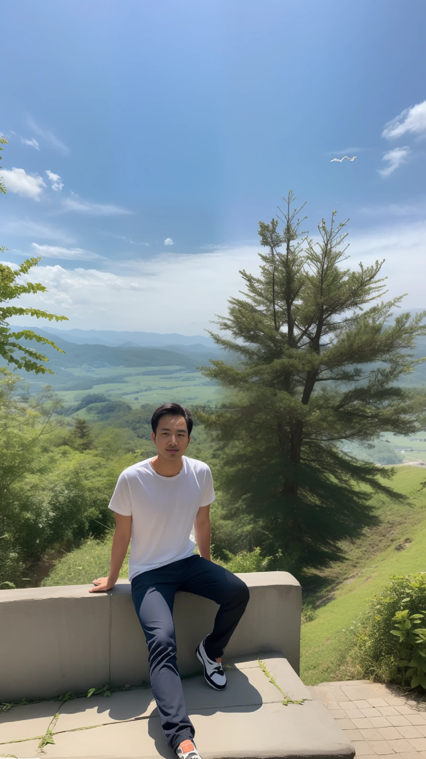 A handsome man sitting