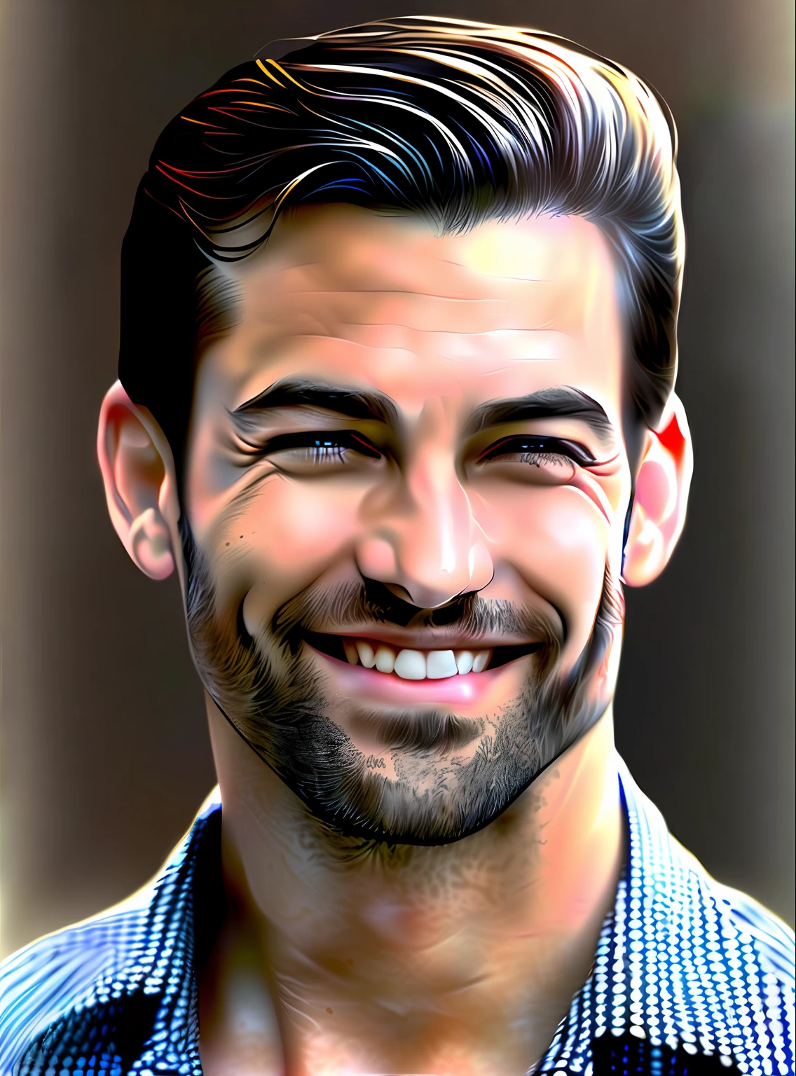 Retrato arafed de um homem com barba e camisa preta, retrato detalhado do caractere, fantasy art smug smile man, retrato masculino da fantasia, Retrato anime de um homem bonito, digital illustration portrait, retrato de arte digital, retrato de fantasia digital, Epic portrait illustration, bonito impressionante realista, retrato da arte do personagem, retrato de personagem de closeup, retrato digital, detailed illustration portrait, retrato de rosto detalhado realista