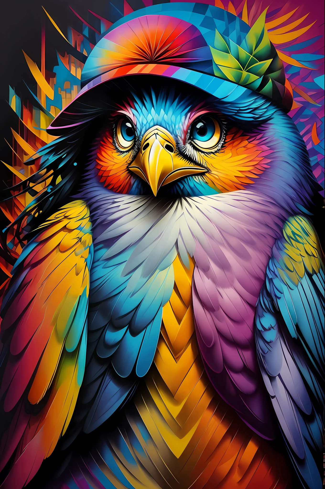 (Bird well saw you), Eduardo Kobra padding ,wall PORTRAIT geometric multidimensional, art, chibi,
yang016k, beautiful, colorful,
masterpieces, top quality, best quality, official art, beautiful and aesthetic,