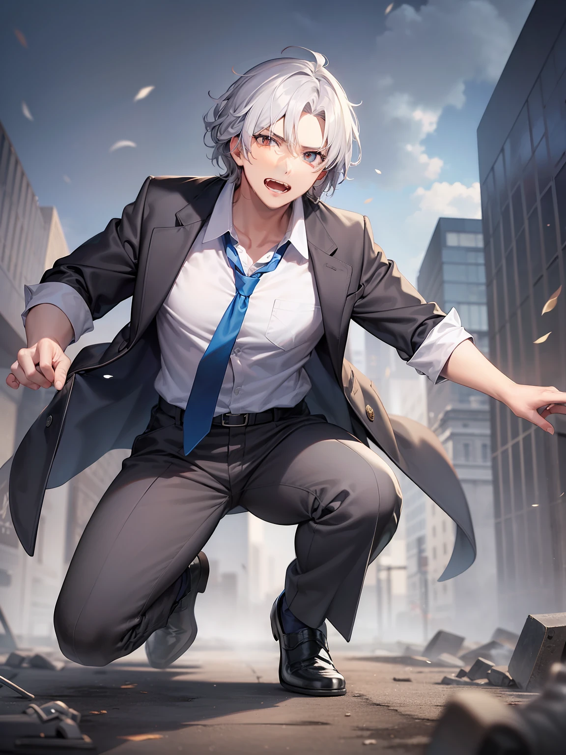 Jacket suit without buttons