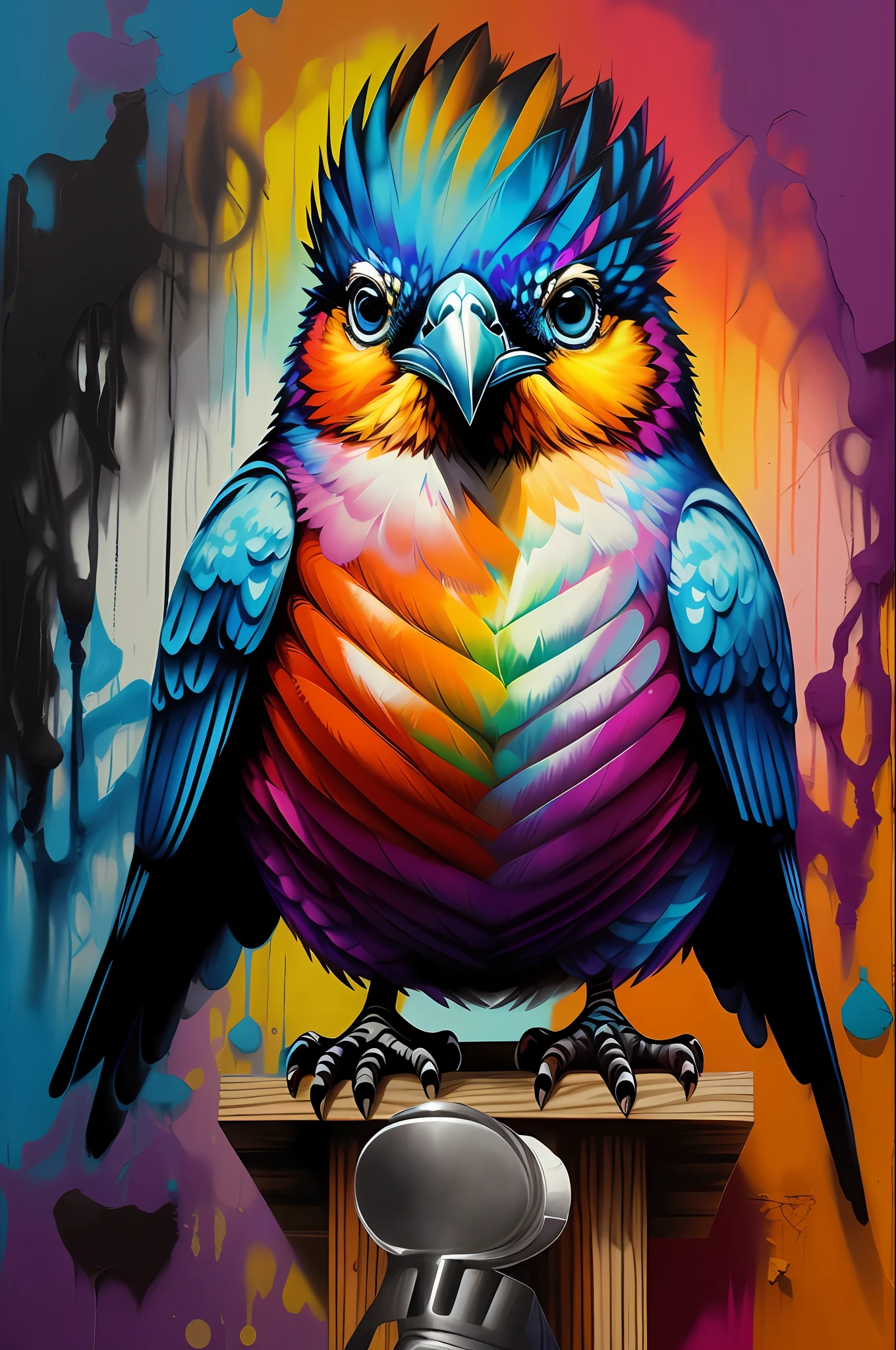 (Bird well saw you), Eduardo Kobra padding ,wall PORTRAIT geometric multidimensional, art, chibi,
yang016k, beautiful, colorful,
masterpieces, top quality, best quality, official art, beautiful and aesthetic,