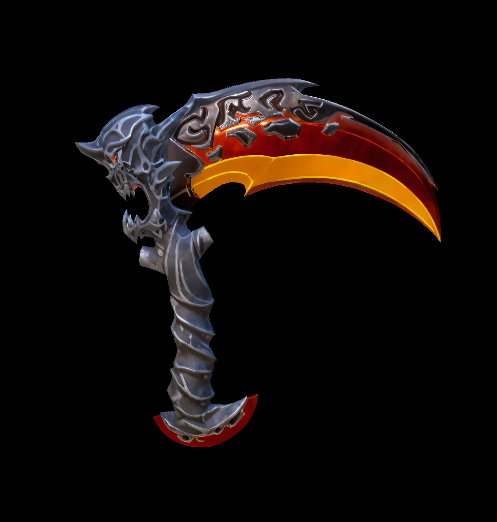 Refinement，Disney style，European and American cartoons，Close-up of a very large knife， European and American cartoon style，Disney  style，color pastel，divine cinematic edgelighting，Natural light, realistic lighting and shadows，raytrace，Best Quority，super detailing，The blade is long, Fantasy Scythe, long detailed ornate scythe, war blade weapon, fantasy weapon, scythe design, huge scythe, sickle, style of ghost blade, warcraft blizzard weapon art, epic fantasy weapon art, rpg item render, fantasy rpg weapon art, scythe, half - demon horn --auto