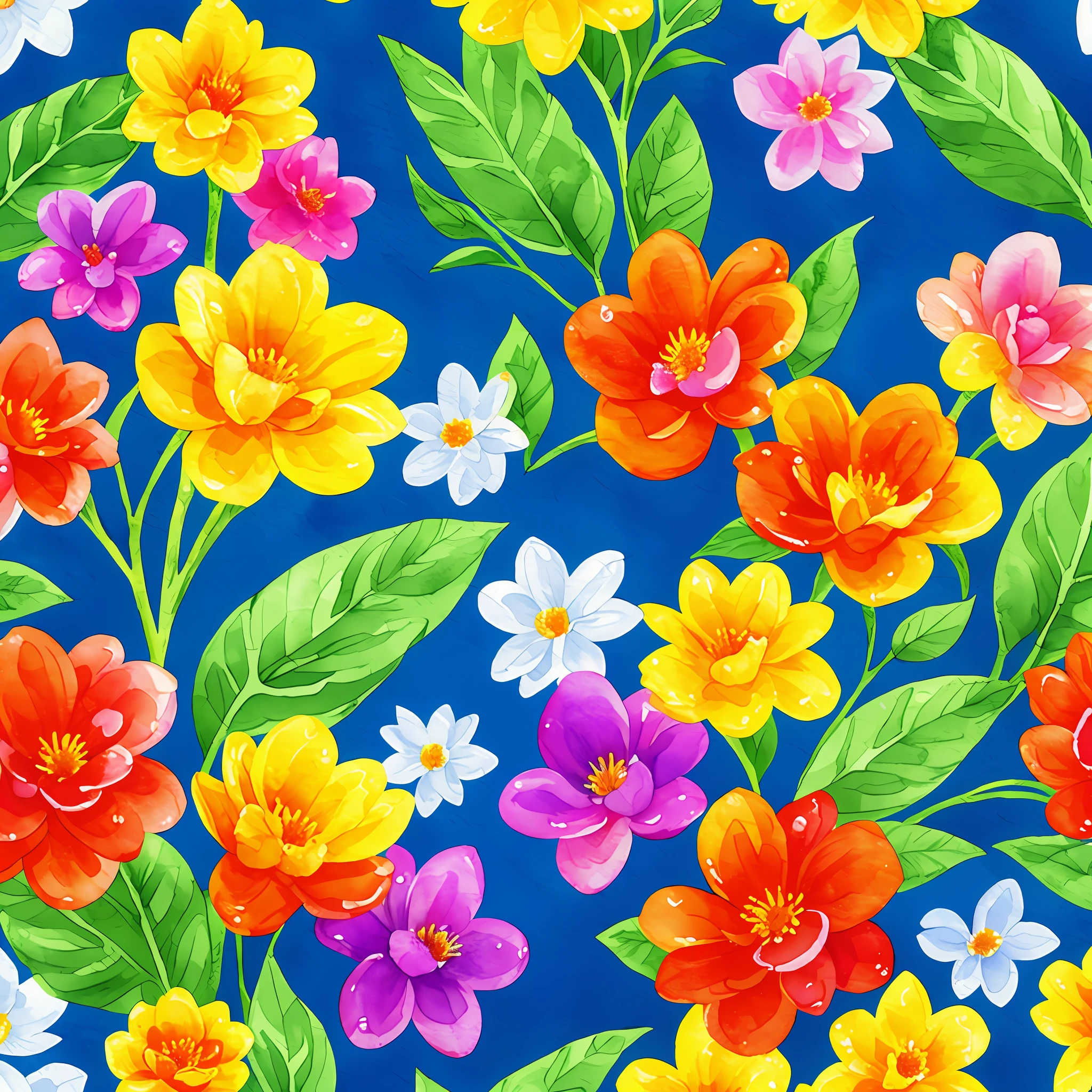 watercolor, flower, blue and orange, beautiful, 1:1, watercolor style, flower and leaf patterns, wet in wet technique, mute, indigo, fabric design, flat illustration, highly detailed cleaning, vector image, masterpiece, professional, isometric, bright vector, black background, dry brush, brushstrokes, painted on canvas, by J.M.W. Turner. expressive marks.