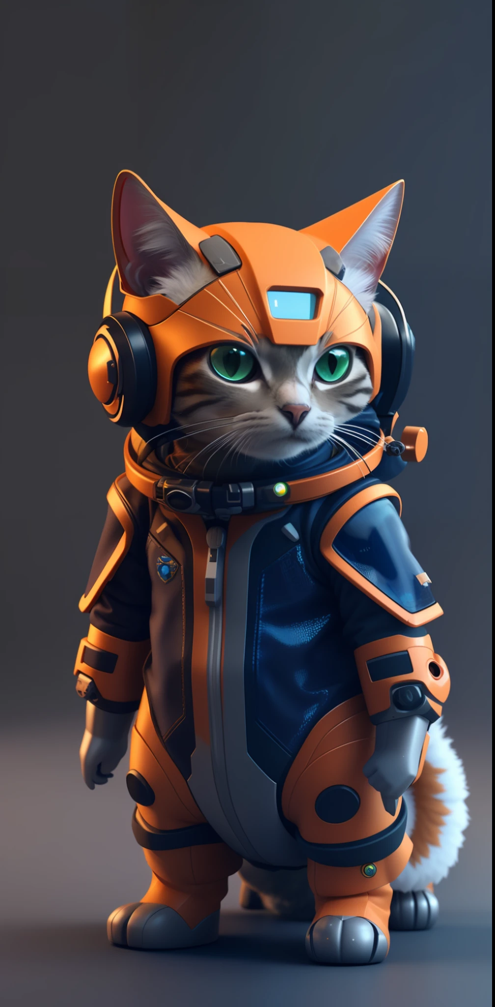 there is a cat in a space suit with a helmet on, cyborg kitten, cute 3 d render, rendered in redshift, 3 d render stylized, cyberpunk cat, scifi character render, scifi character, stylized 3d render, stylized as a 3d render, 3 d render character art 8 k, cgsociety 8k, cgsociety 8k