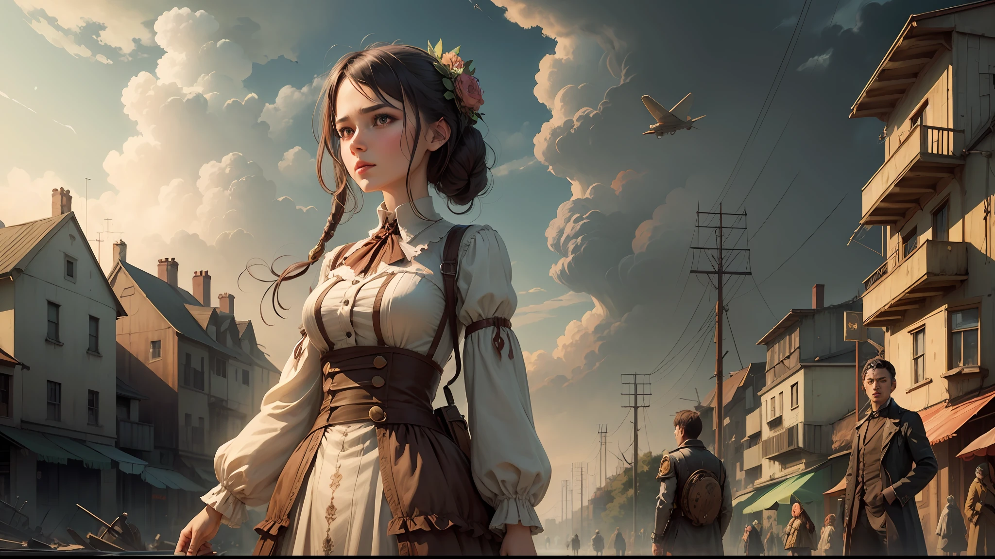 pianist playing in abandoned apocalyptic amusement park, steampunk digital art, Ross Tran 8K, Steampunk themed art --auto