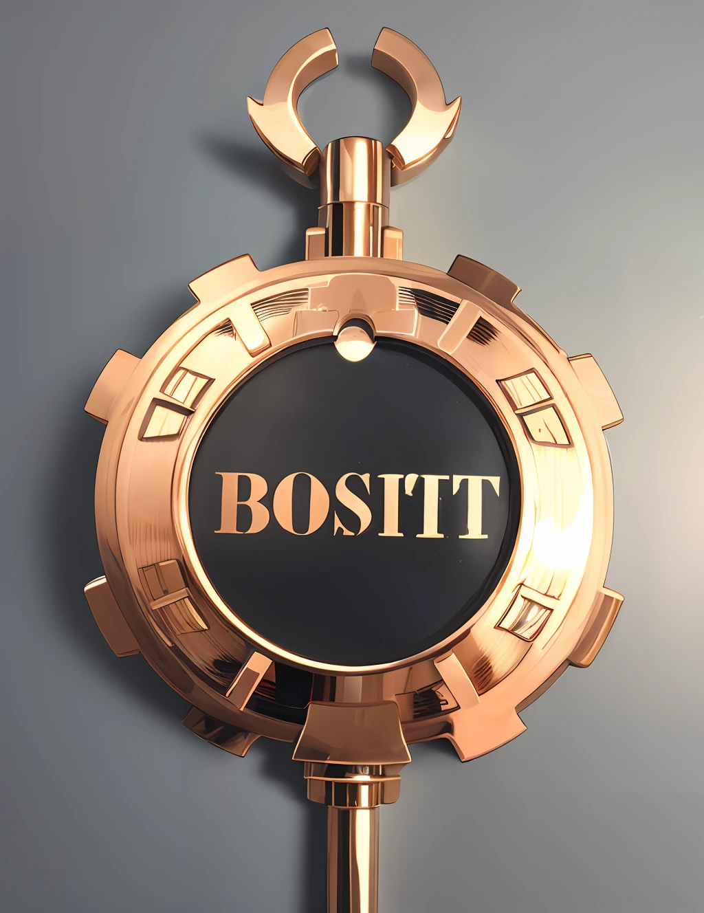 Create a boton that is written enchant is our realization of white color and copper background