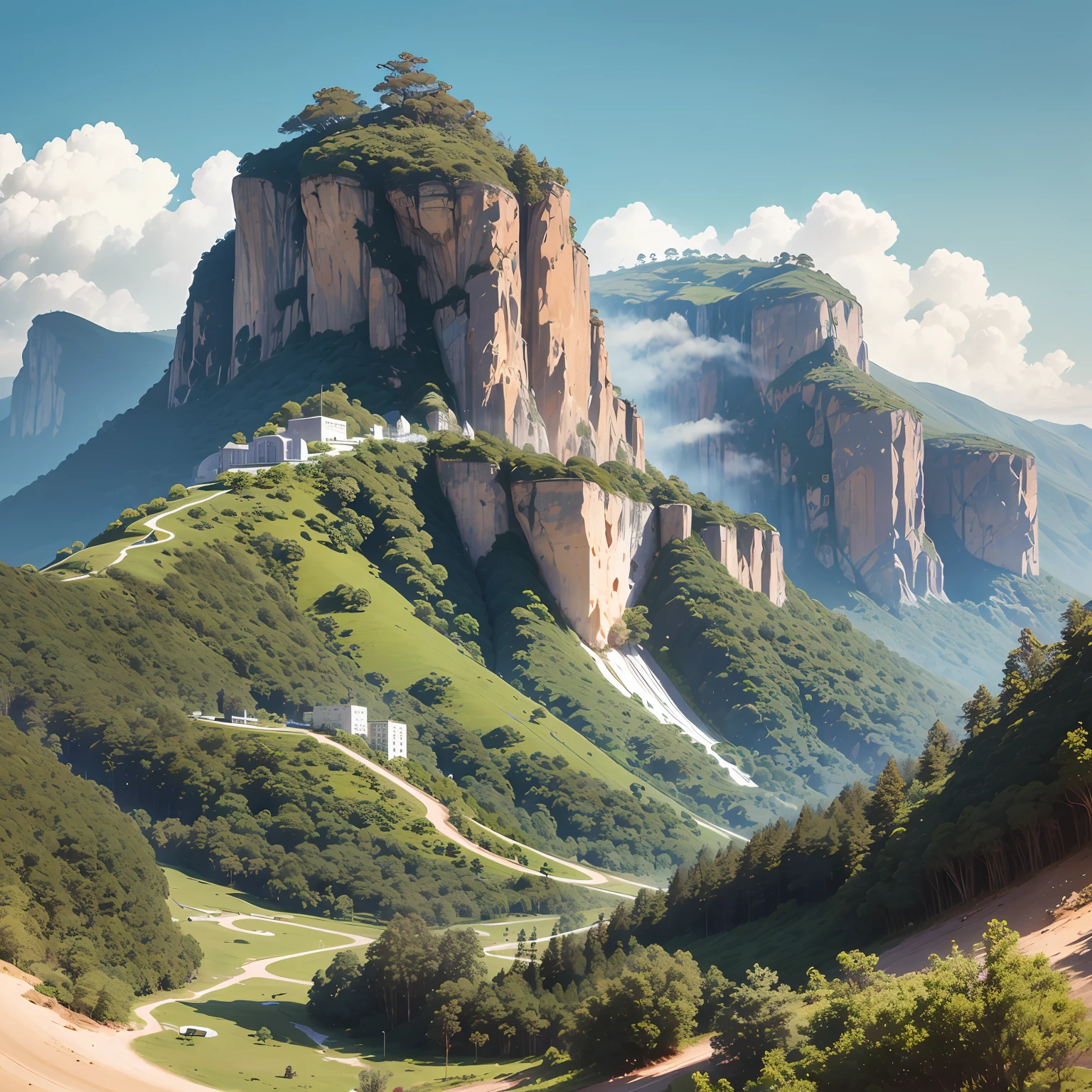 A beautiful landscape is depicted that symbolizes the ending of the story.。 --auto