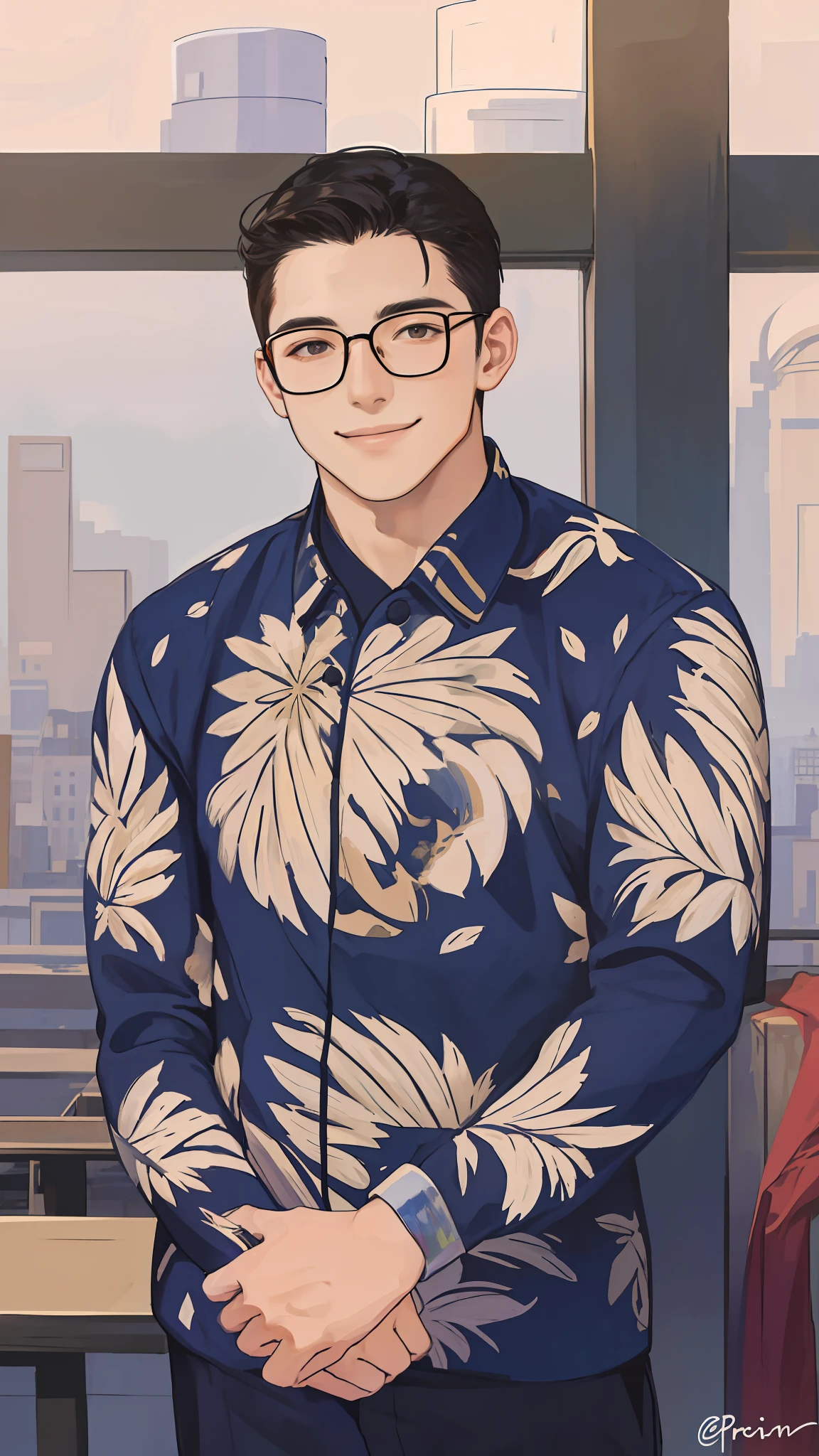 masterpiece, best quality, realistic, 1man, male focus, tall muscular, handsome, smile, closed mouth, suit, portrait, extremely detailed face, autumn,fruits