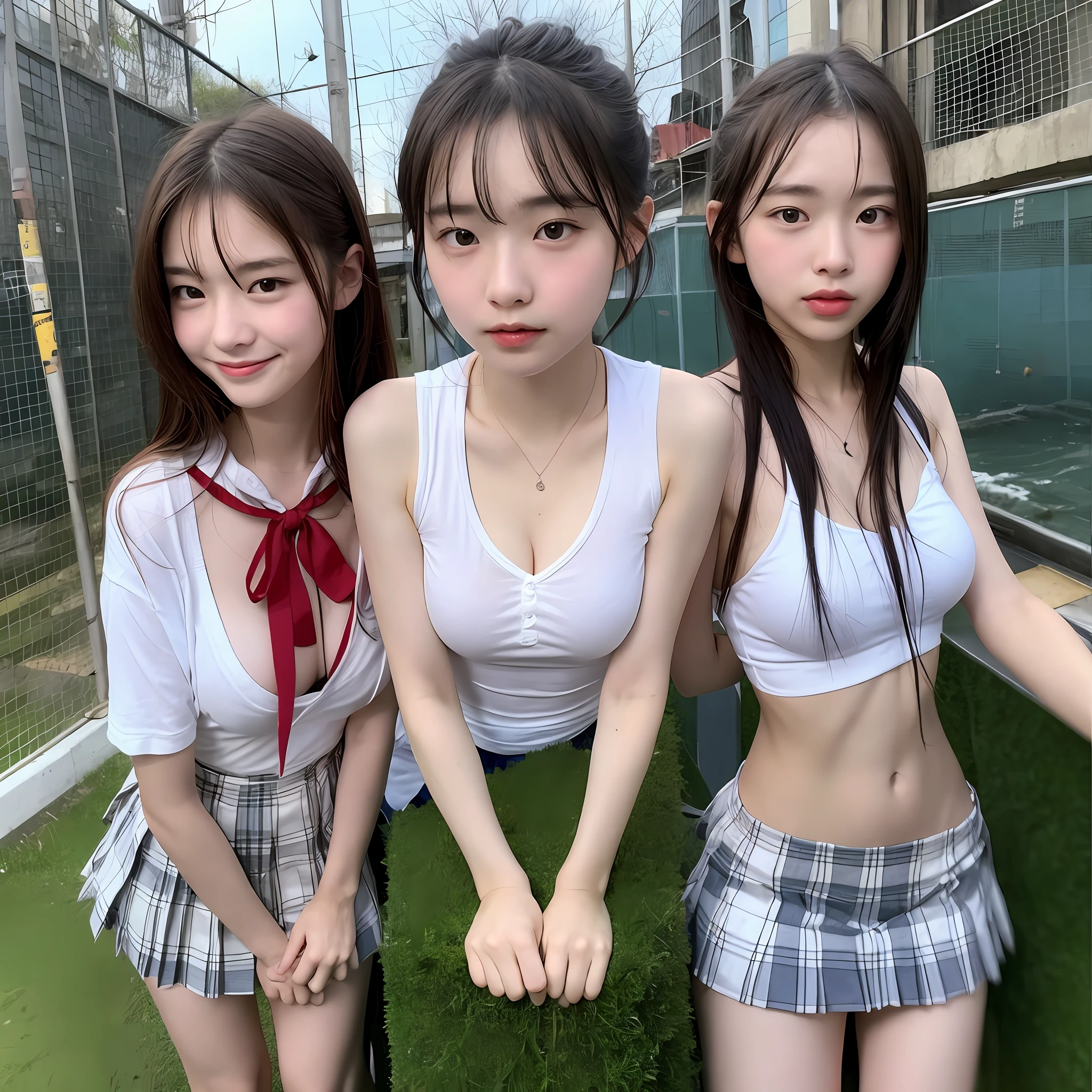 realisitic、reality、A girl、High schoolgh picture quality、SLR camera、younger sister、Upper milk visible、Chest emphasis、baby face、Lori、small ok down on my brother with a smirk.、痴女、Idle face、Eyes are erotic、The body is erotic、Sexy and beautiful skin、Loved by everyone、japanes、A schoolgirl。Chest Pose、Overall hest Pose、Hands pressed to chest to appeal to small breasts、slouch、Slouching posture、Erotic、Chest holding pose、realisitic、Short Half Twin Tail、Shorthair、Pitch darkness、school swimming pool、Big Appeal、Skewater with high exposure、Squirt water under shirt。No skirt。