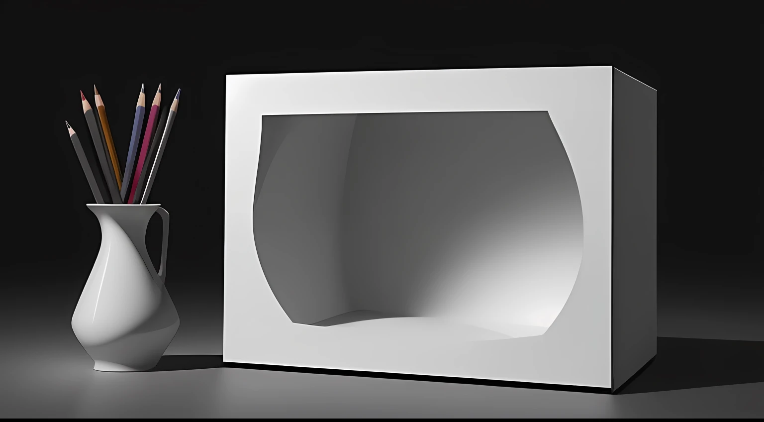 pencil drawing of a still life of a white object and a box, a charcoal drawing inspired by Carlo Mense, polycount, cubismo, shading study, realistic shapes, fine lines and graphite, geometric forms, black and white graphite drawing, form and shape exploration, monochrome drawing, soft image shading, geometric forms, 3 d shading, 3d shading, high detail, backlighting, reflection light, drop shadow, UHD, ccurate, best quality --auto