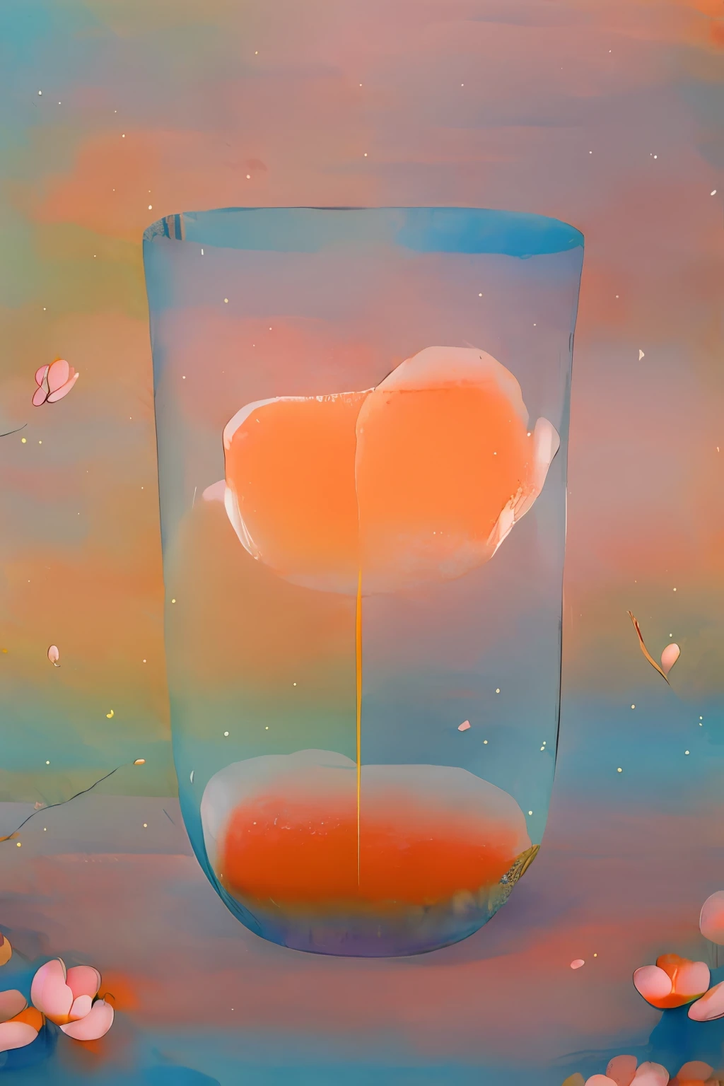 2D, NSFW, color pastel, water colour, Low color saturation,Number 3,Peach,peach blossom