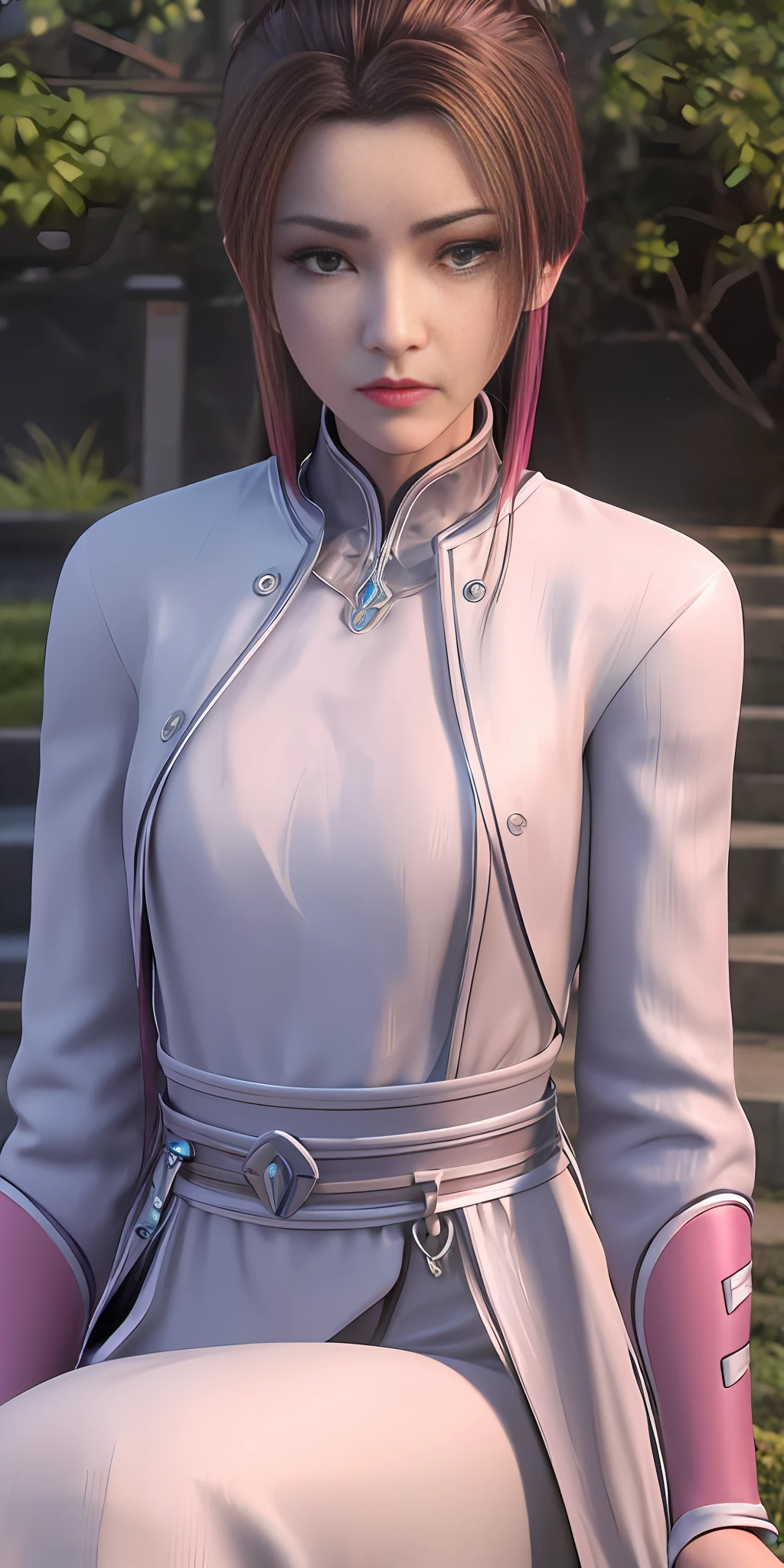 masterpiece,best quality,photo realistic,asda,face,1girl,head,thick lips, pink hair,sitting ,wet,shiny skin, mix4,