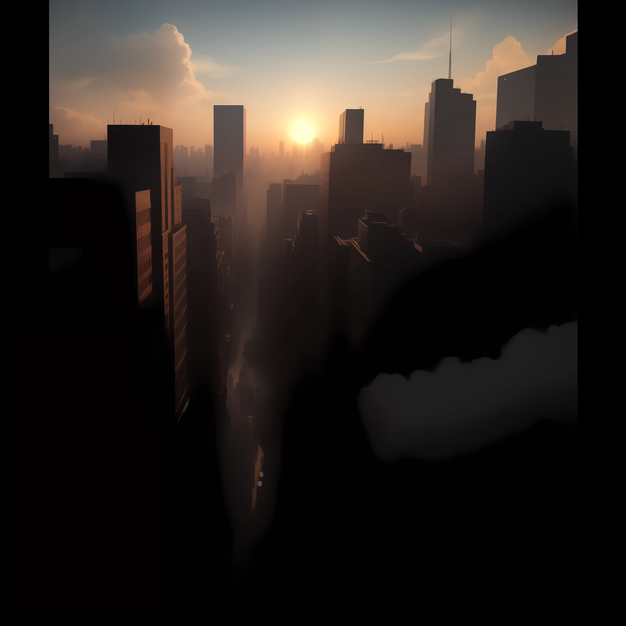 (巨作),Highest quality,Ultra-detailed,Extremely detailled,city morning,Clear skies in clouds,Warm and brilliant atmosphere,The sun illuminates the city,Presents the details of a magnificent building,The blue sky and white clouds,expansive view,Meticulous portrayal,High-contrast lighting effects,Cool,brightcolors,The streets are clearly visible,The background is the early morning sun。The streets are clearly visible,The sun shines on the streets,Cars come and go,The outline of the sun is clearly visible