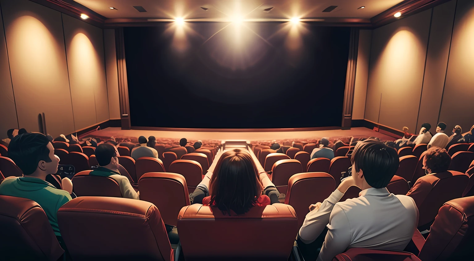 people sitting in a theater watching a movie, sitting in a movie theater, in a cinema, cinema, cinematic movie image, cinematic movie scene, award-winning cinema, photo of the cinema screen, Movie, cinematic movie, expansive cinematic view, shutterstock, kinematics", cinematic movie, kino, cinematic imax shot, films, theater, cinema still