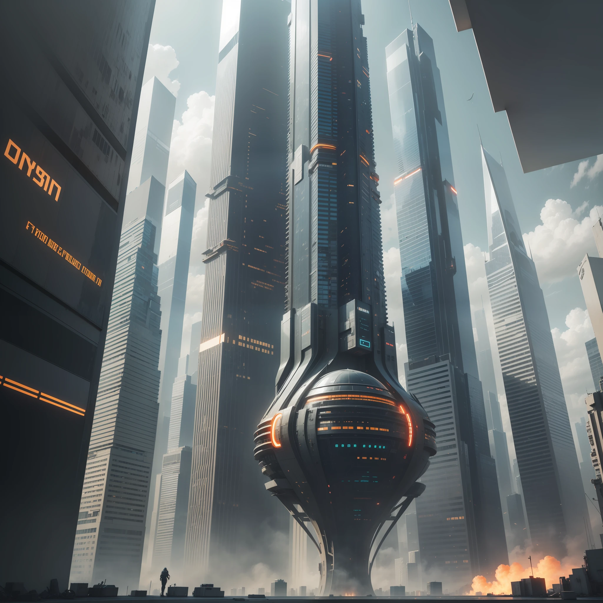 cyberpunked A futuristic world Skyscrapers dream futuristic cities 最好质量 巨作 ultra-high-resolution 8K