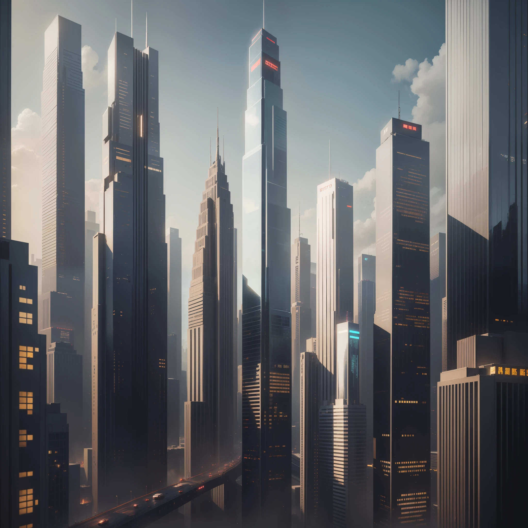 cyberpunked A futuristic world SF Skyscrapers 最好质量 巨作 ultra-high-resolution 8k