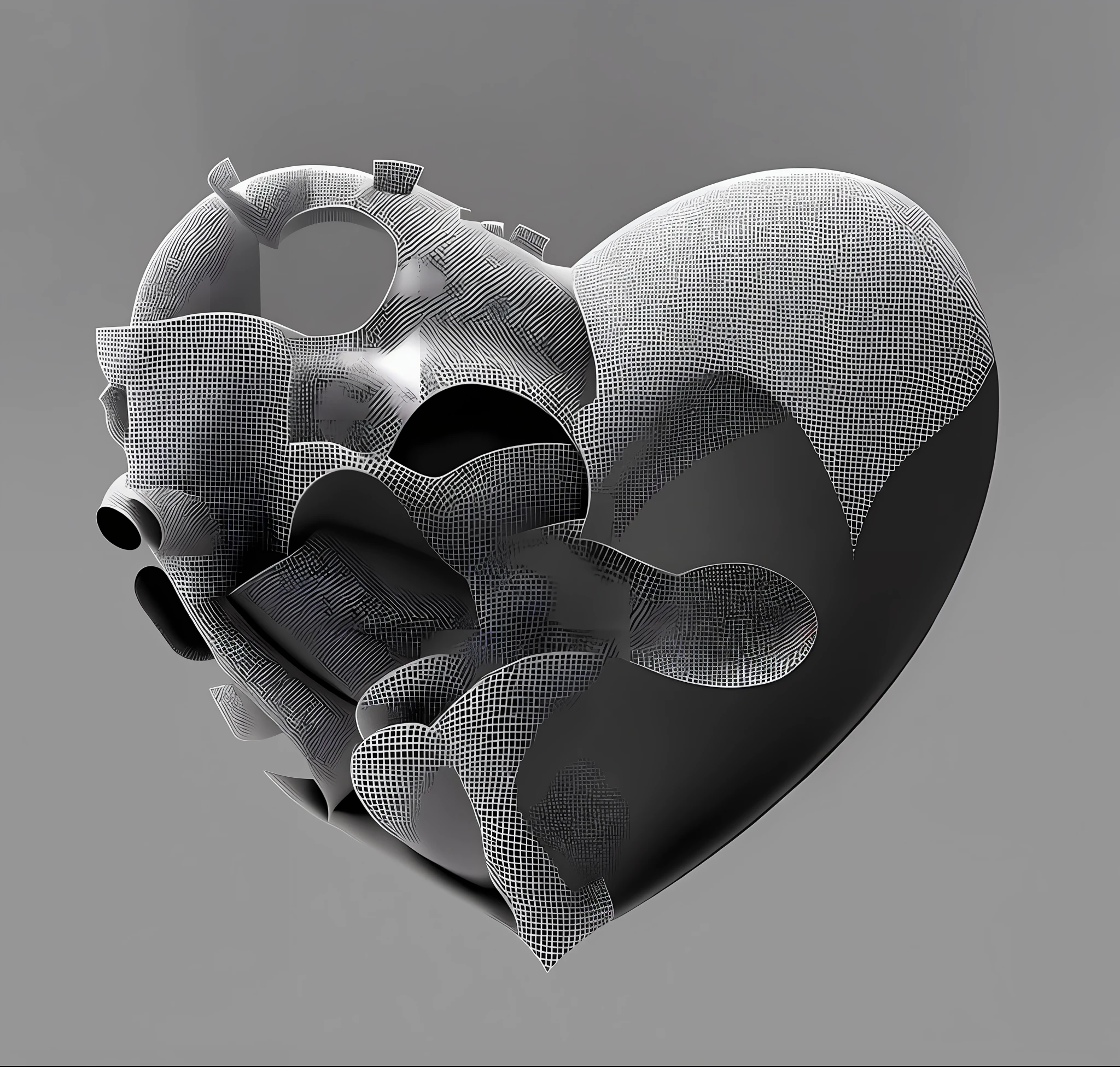 there is a broken chocolate heart with a piece missing, broken heart, Processo, altamente renderizado, broken hearted, heart effects, broken hearts, Heart, Desgosto, glass-cast heart, triste, rendered illustration, Quebrando, desolado, ..3d, ....3d, real heart, glass sculpture of a heart, still image, renderizado em Arnold, arte renderizada, renderizado no liquidificador