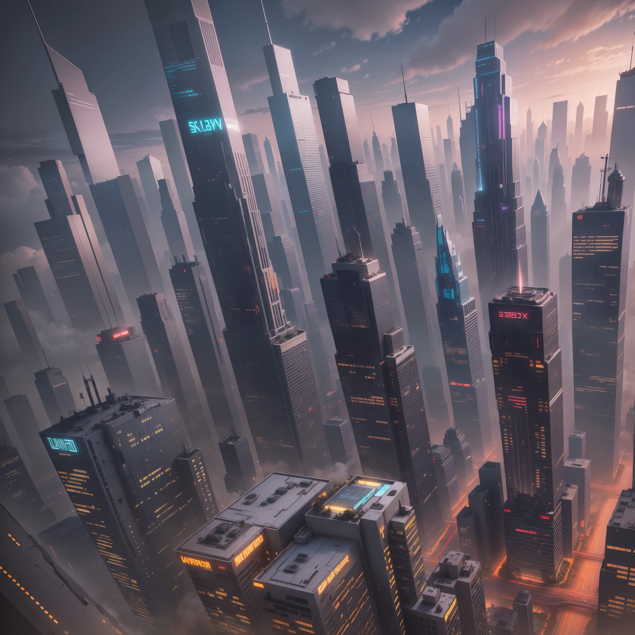 cyberpunked　A futuristic world　SF Skyscrapers　最好质量　巨作　ultra-high-resolution　８k　dream