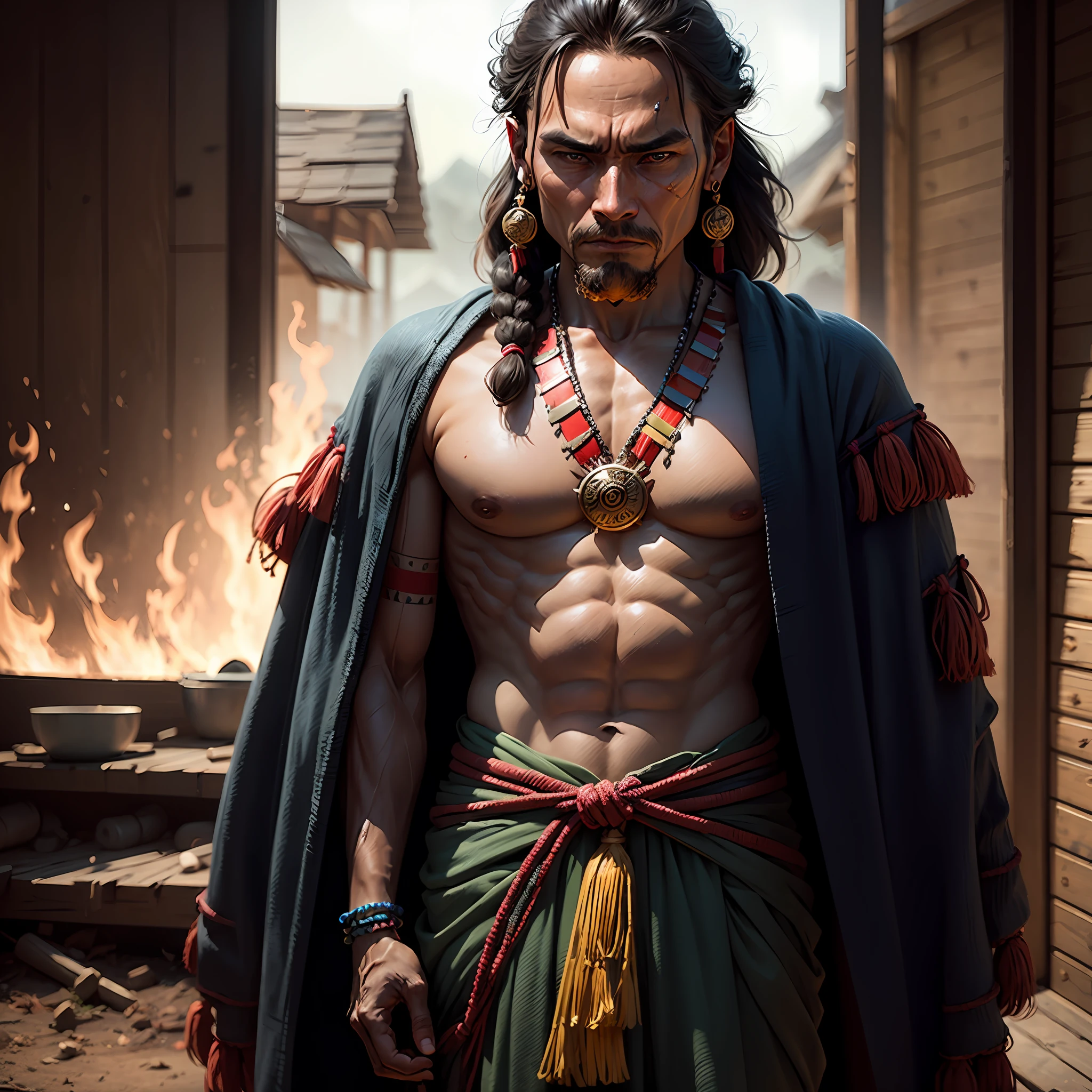 chieftainman, cinematic, closeup, dark shot --auto