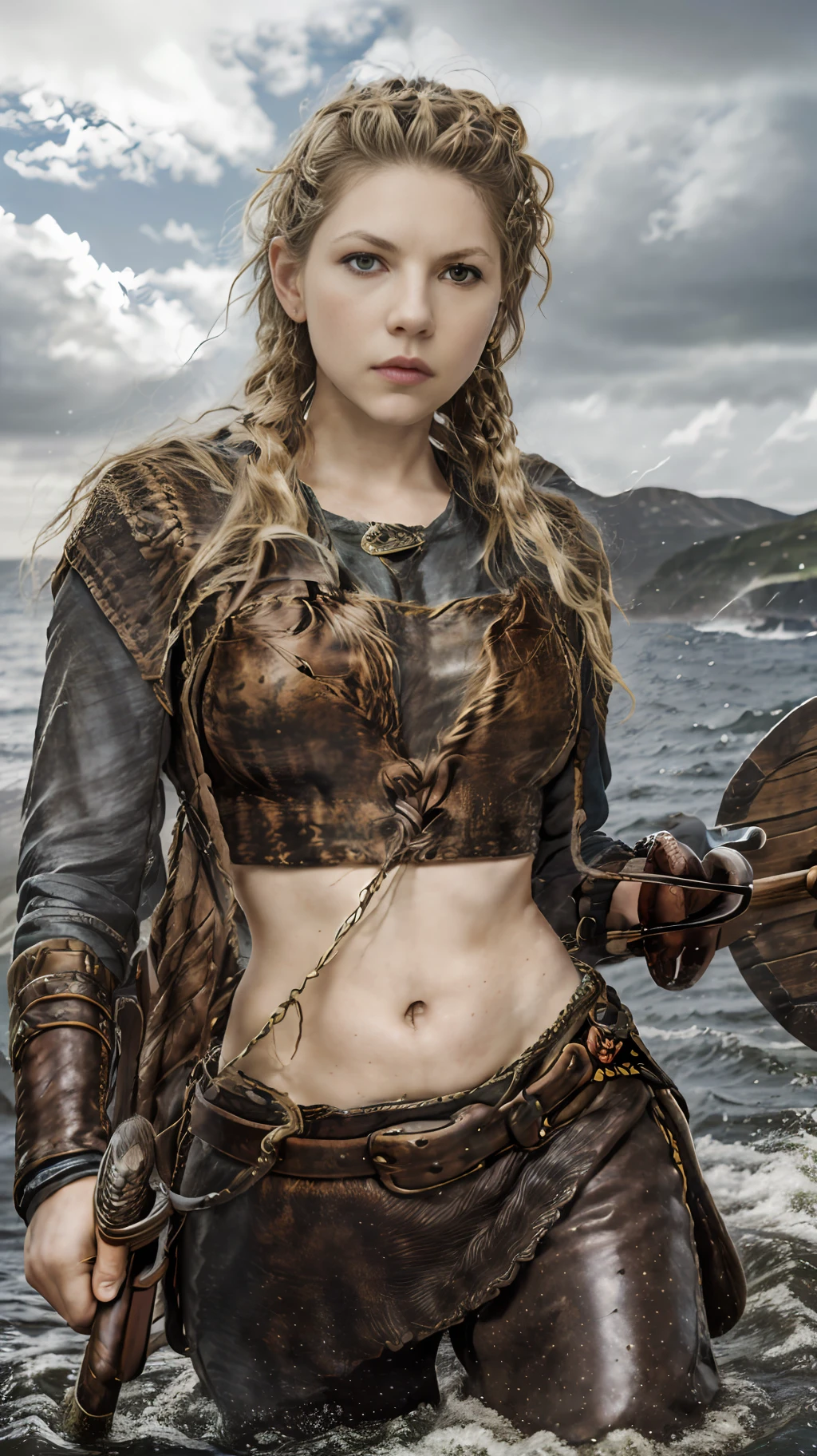 Lagertha Vikings, Kateryn Winnick,viking dentro de um barco