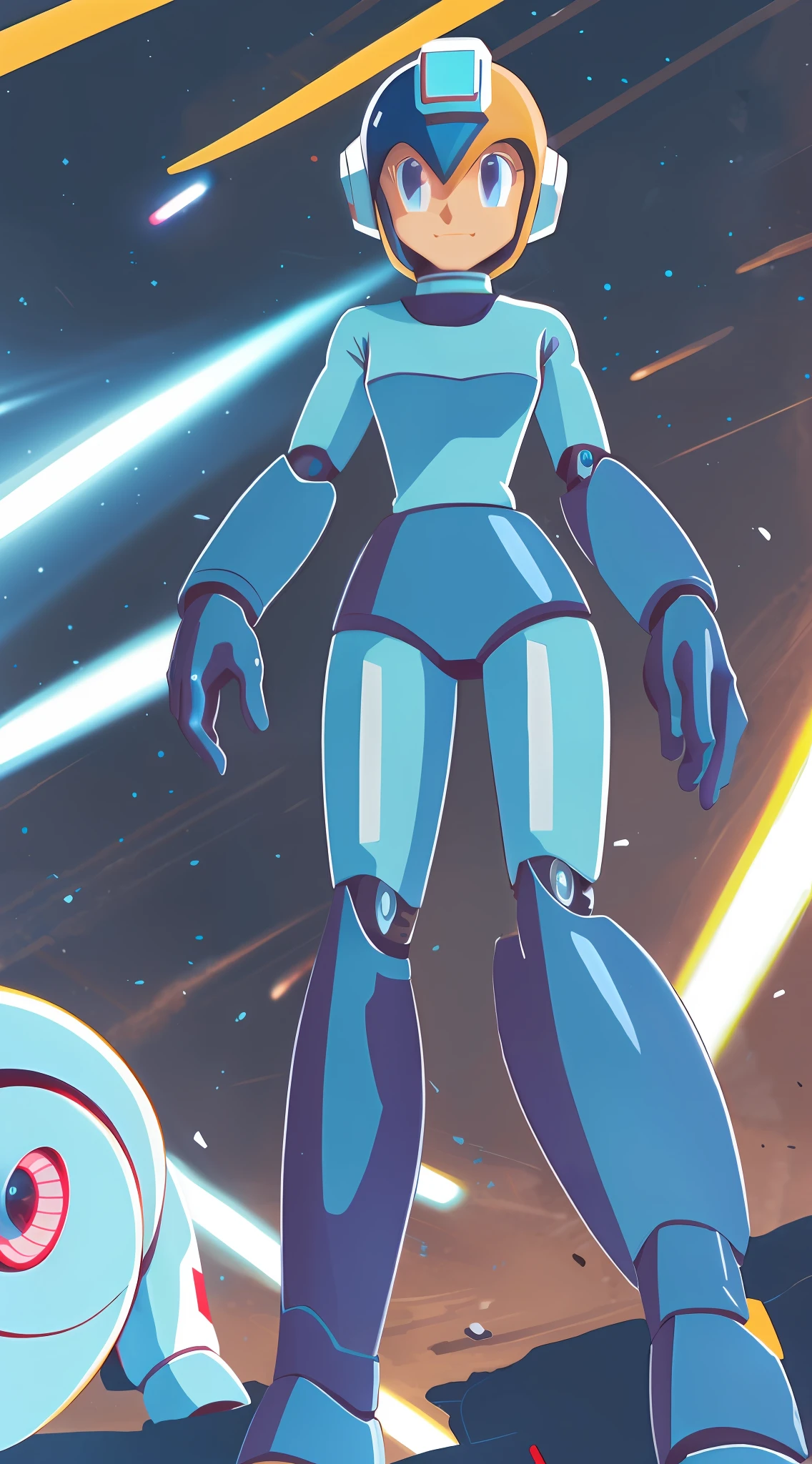 a close up of a cartoon of a robot with a light on, female mecha, girl in mecha cyber armor, anime robotic mixed with organic, fully robotic!! catgirl, full body mecha suit, mecha suit, anime manga robot!! anime girl, mecha art, ferra white mecha, zero suit samus, mechanized valkyrie girl