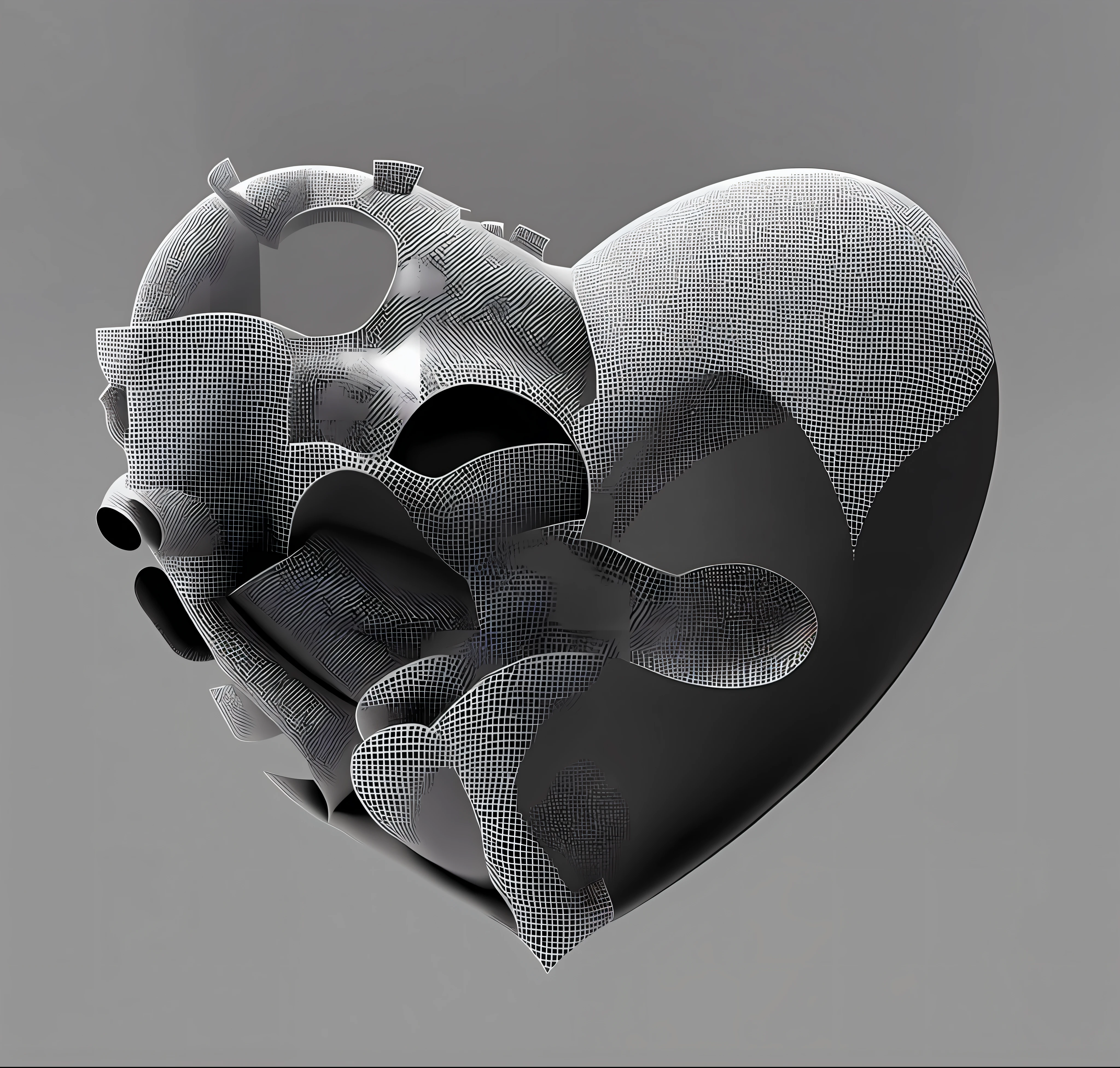 there is a broken chocolate heart with a piece missing, broken heart, Processo, altamente renderizado, broken hearted, heart effects, broken hearts, Heart, Desgosto, glass-cast heart, triste, rendered illustration, Quebrando, desolado, ..3d, ....3d, real heart, glass sculpture of a heart, still image, renderizado em Arnold, arte renderizada, renderizado no liquidificador