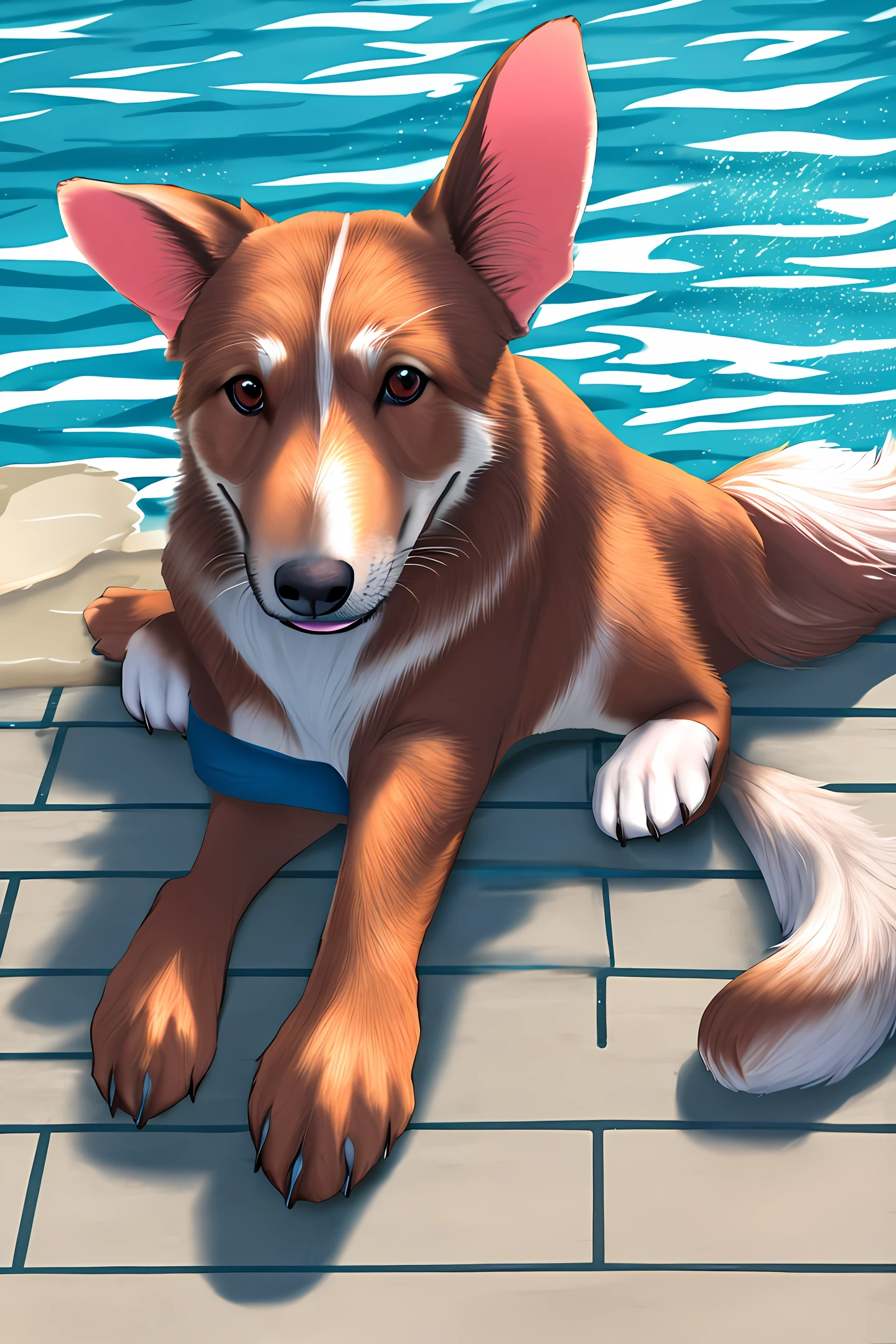 Swimming dog