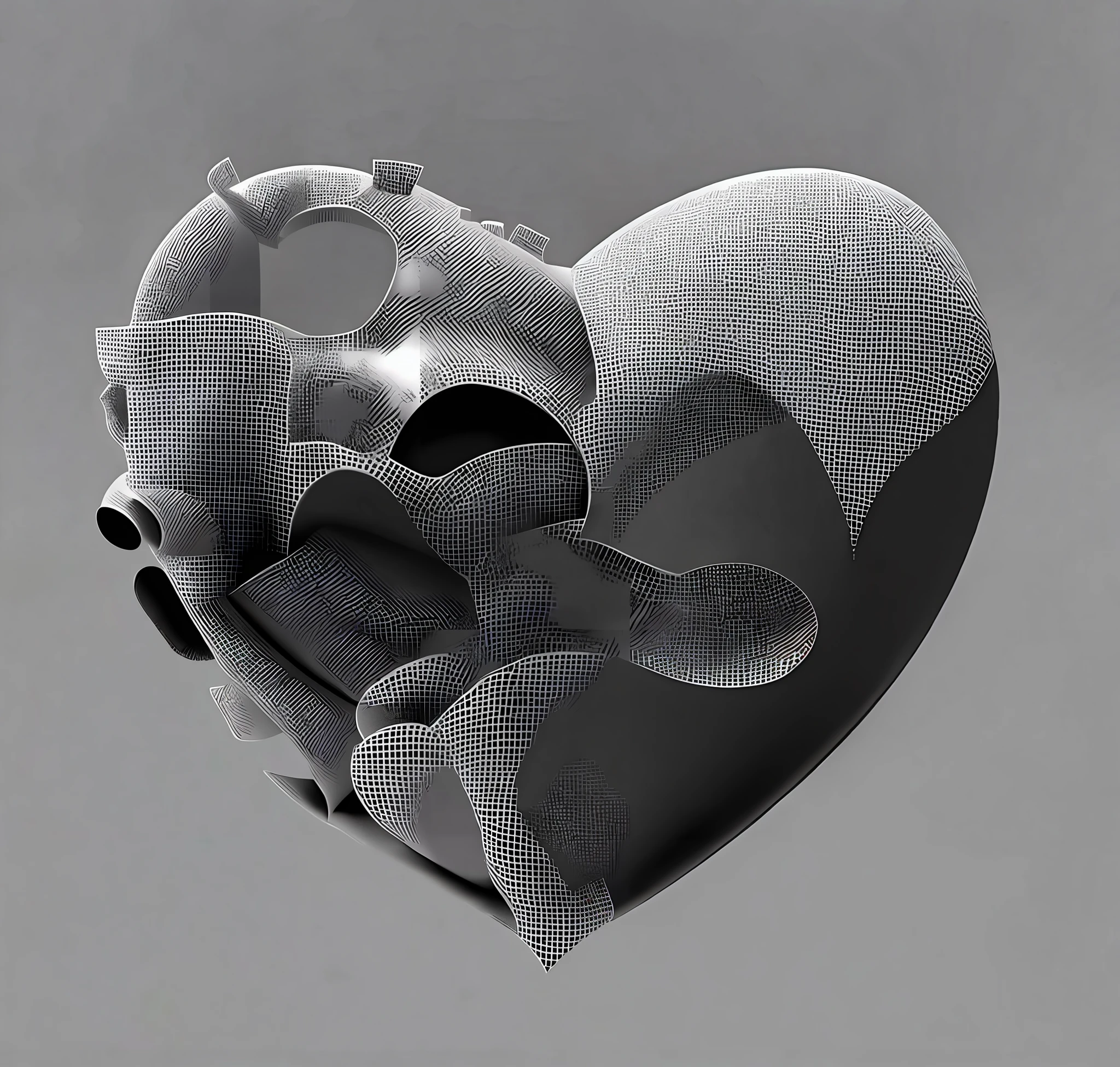 there is a broken chocolate heart with a piece missing, broken heart, Processo, altamente renderizado, broken hearted, heart effects, broken hearts, Heart, Desgosto, glass-cast heart, triste, rendered illustration, Quebrando, desolado, ........3d, ..........3d, real heart, glass sculpture of a heart, still image, renderizado em Arnold, arte renderizada, renderizado no liquidificador