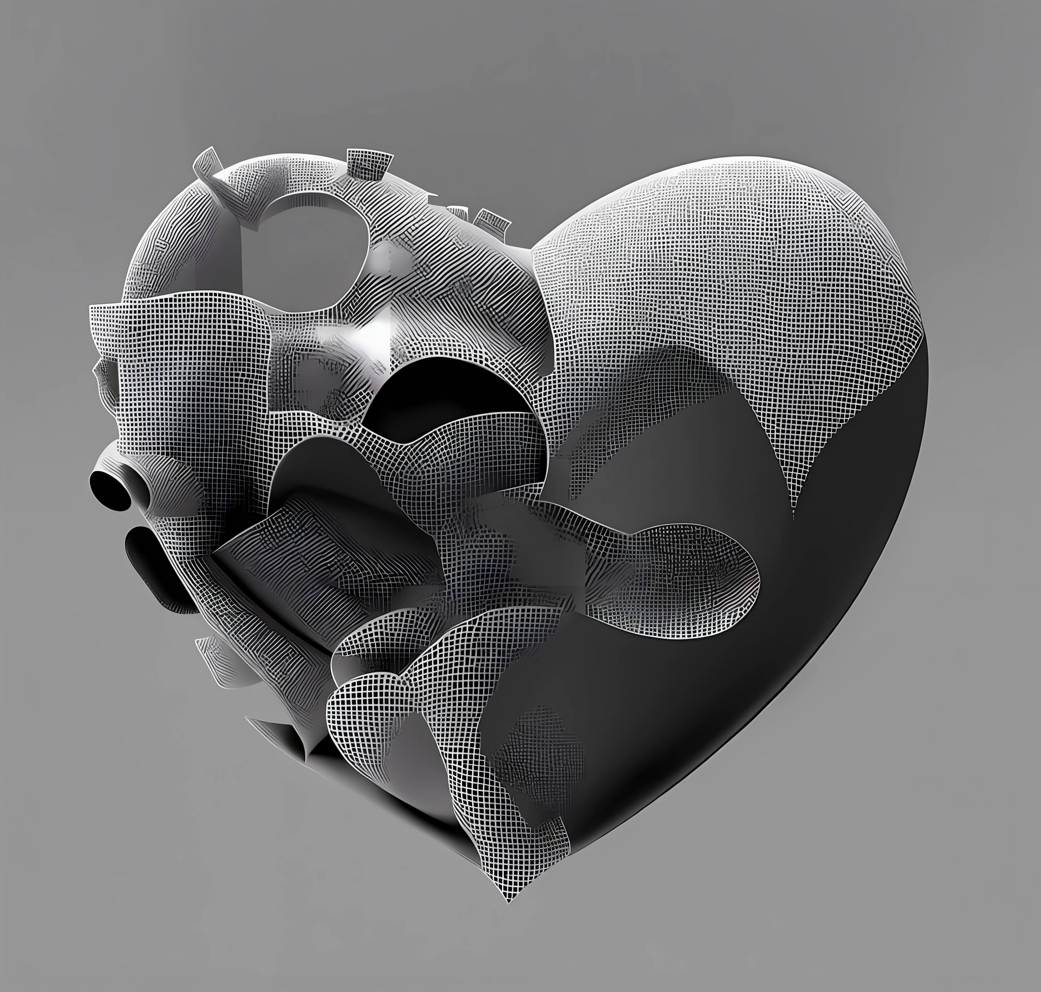 there is a broken chocolate heart with a piece missing, broken heart, Processo, altamente renderizado, broken hearted, heart effects, broken hearts, Heart, Desgosto, glass-cast heart, triste, rendered illustration, Quebrando, desolado, ....3d, ......3d, real heart, glass sculpture of a heart, still image, renderizado em Arnold, arte renderizada, renderizado no liquidificador