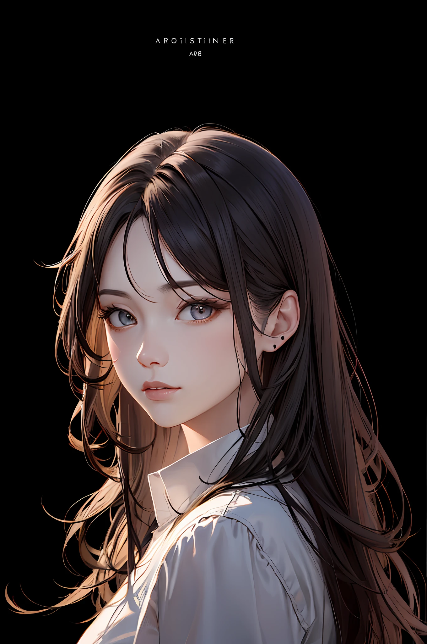 arafed image of a woman with long hair and a white shirt, 8k portrait render, Guviz-style artwork, by Yang J, Guviz, render of april, made with anime painter studio, Realistic. Cheng Yi, high quality portrait, 8k digital painting, in the art style of bowater, By Li Song