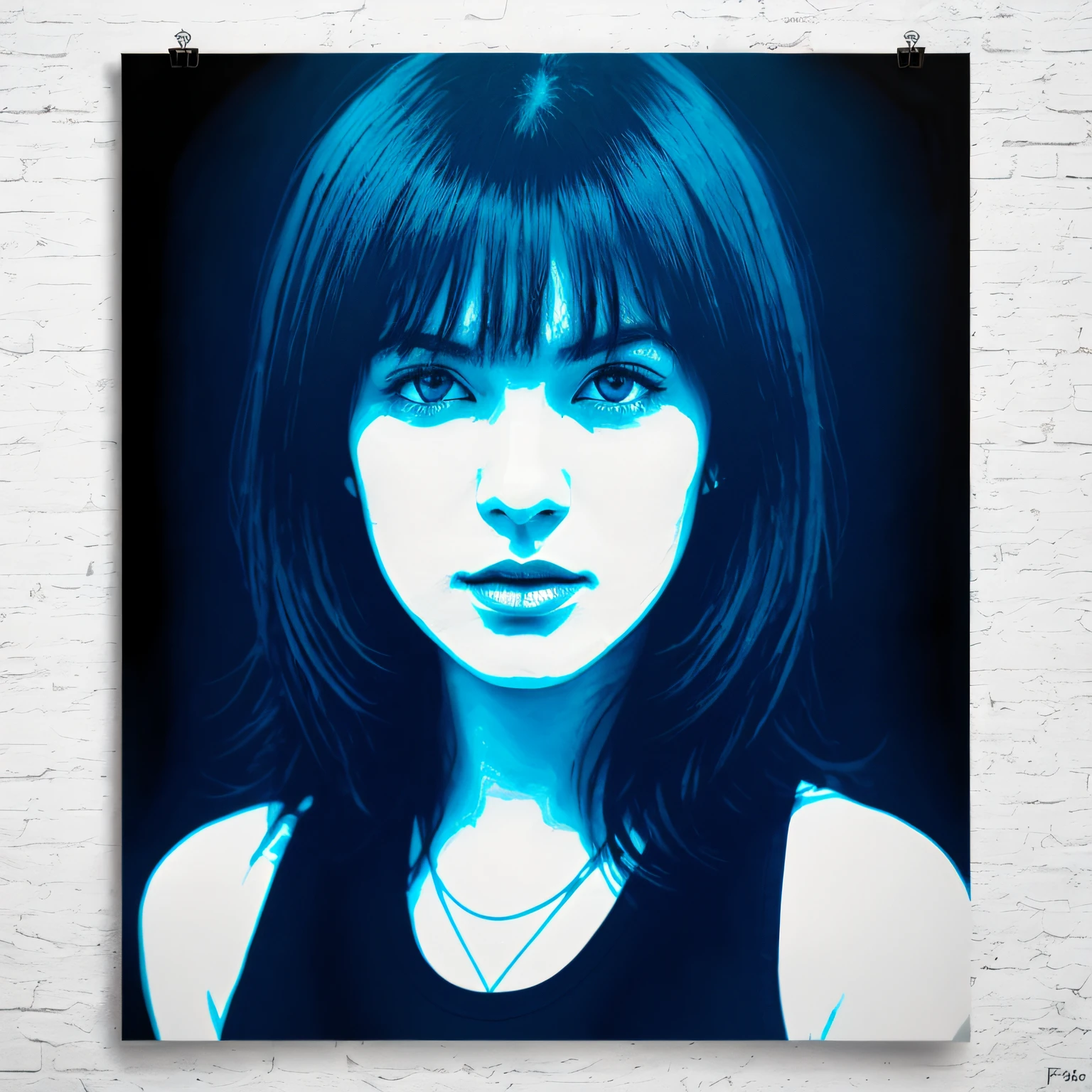 purple Cyanotype printing portrait art, Graphic design, poster, fine art -- s200 -- ar 9:16 -- chaos 15 -- V5:2 --auto