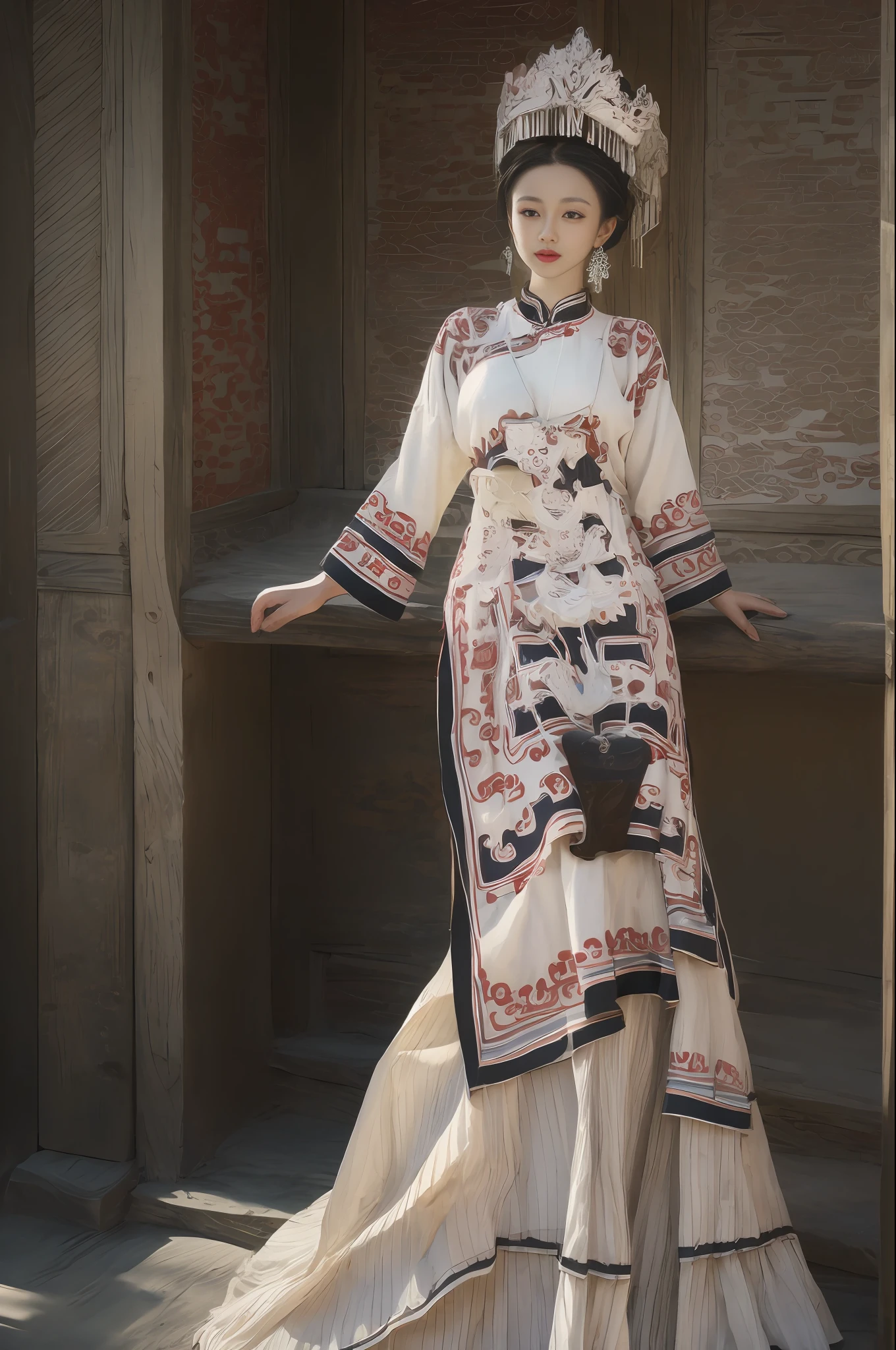 zhongfenghua， 1girl huge large breasts， Wooden house， Hanfu， ancient_chinese_architecture， flower  field， blossoms， （White smoke：1.3） （realisticlying：1.4）， Zen entanglement， a Mandala， entangled， offcial art， Unity 8k wallpaper， hyper detailled， Beautiful and beautiful， masterpaintings， Best Quority， （dynamic angle：1.4）， Glowing skin， （Floating colorful flashes：1）The most beautiful form of chaos，elegantly，Fauvistdesign，Vivid colors of，Romantic depth of field exotic_dance